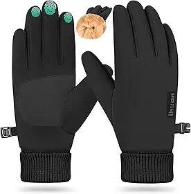 Luvas de inverno impermeáveis para clima frio - esqui na neve à prova de vento para homens e mulheres, tela sensível ao toque térmica para corrida e ciclismo
