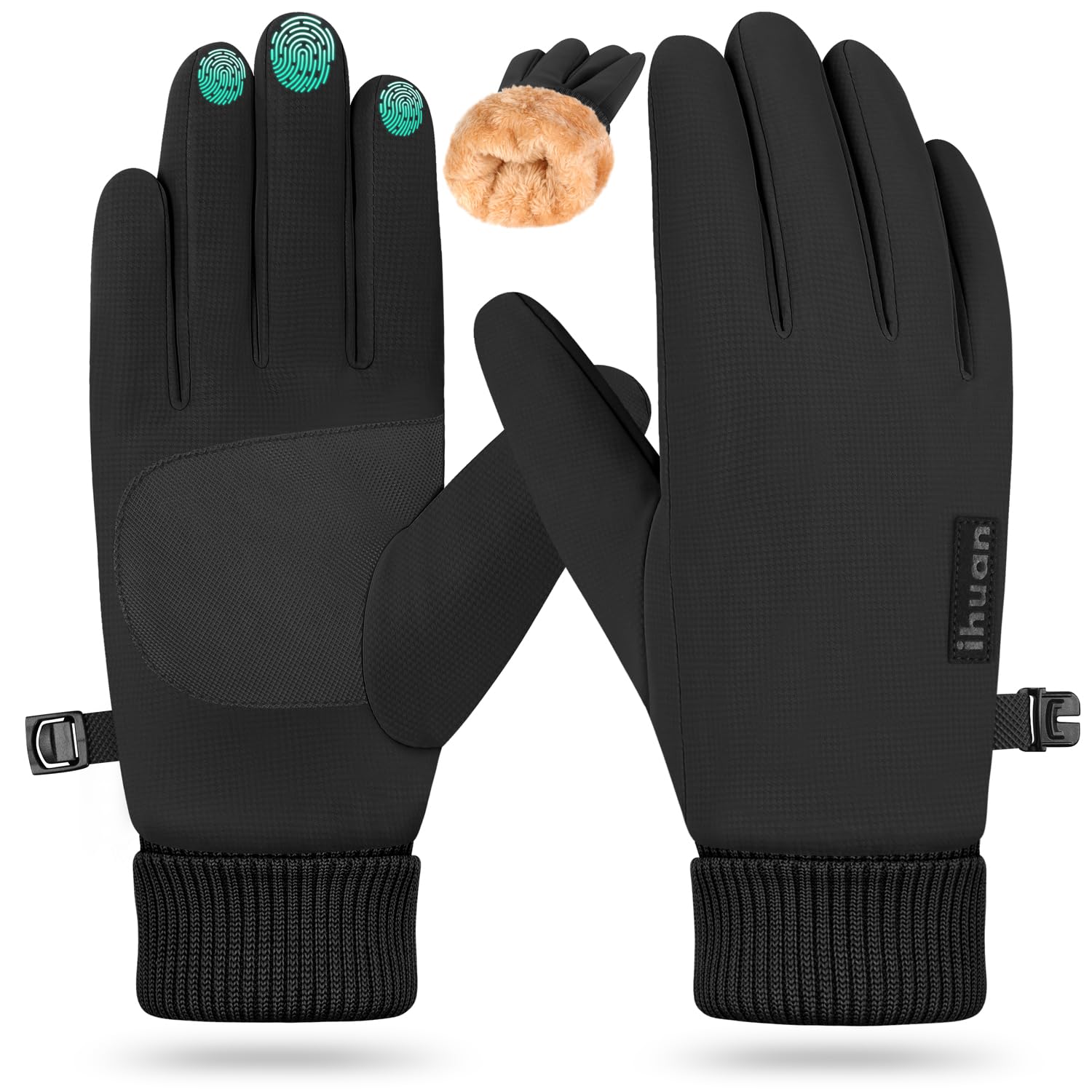 ihuan winter waterproof gloves snow ski - cold weather for men women touchscreen warm thermal for running cycling
