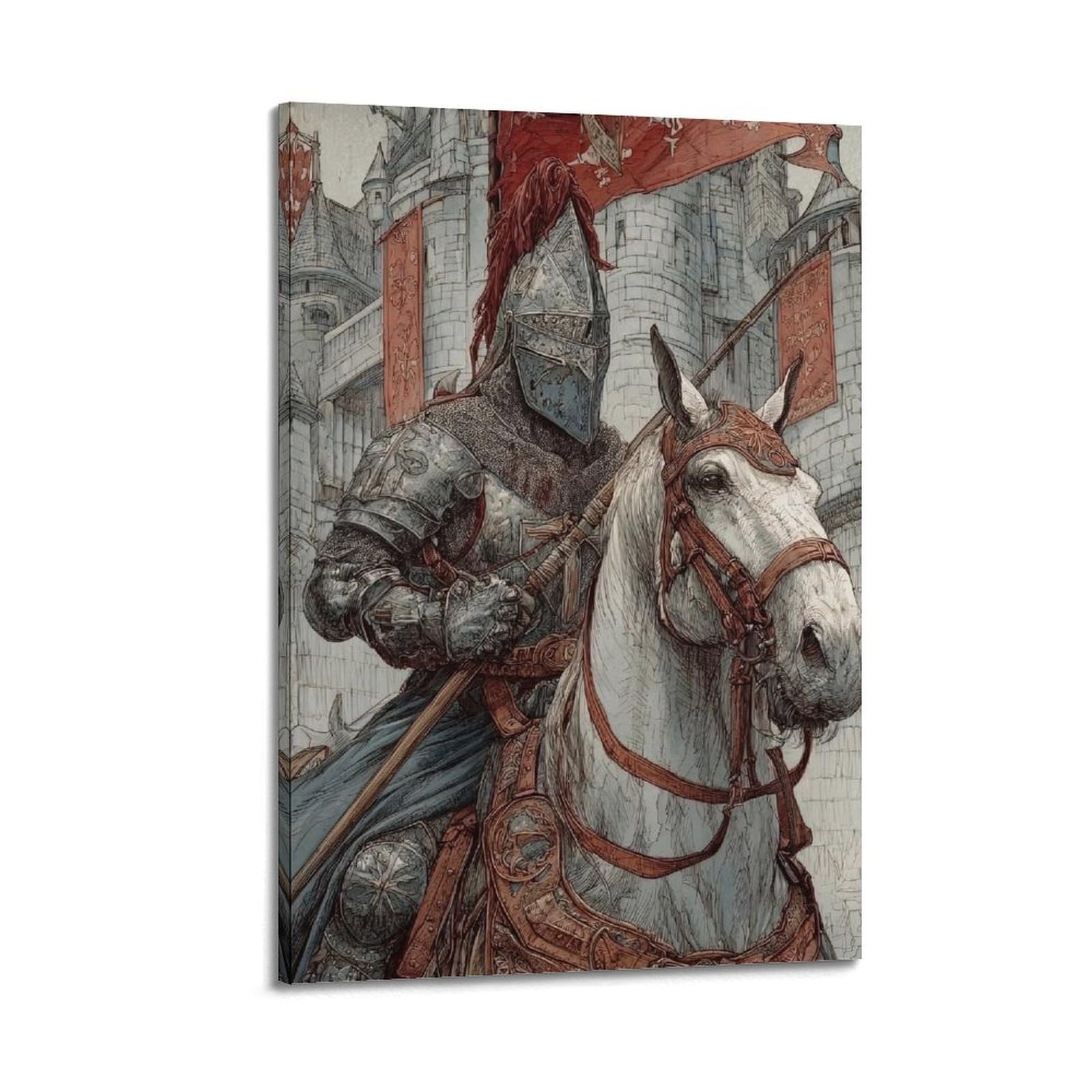 XKUGA Crusader Of The Templar Knight Medieval Poster Temple Modern Decorative Canvas Prints - Ideal Wall Art for Family, Man Cave, Game Room, Boys & Girls Bedroom 20x30inch(50x75cm)