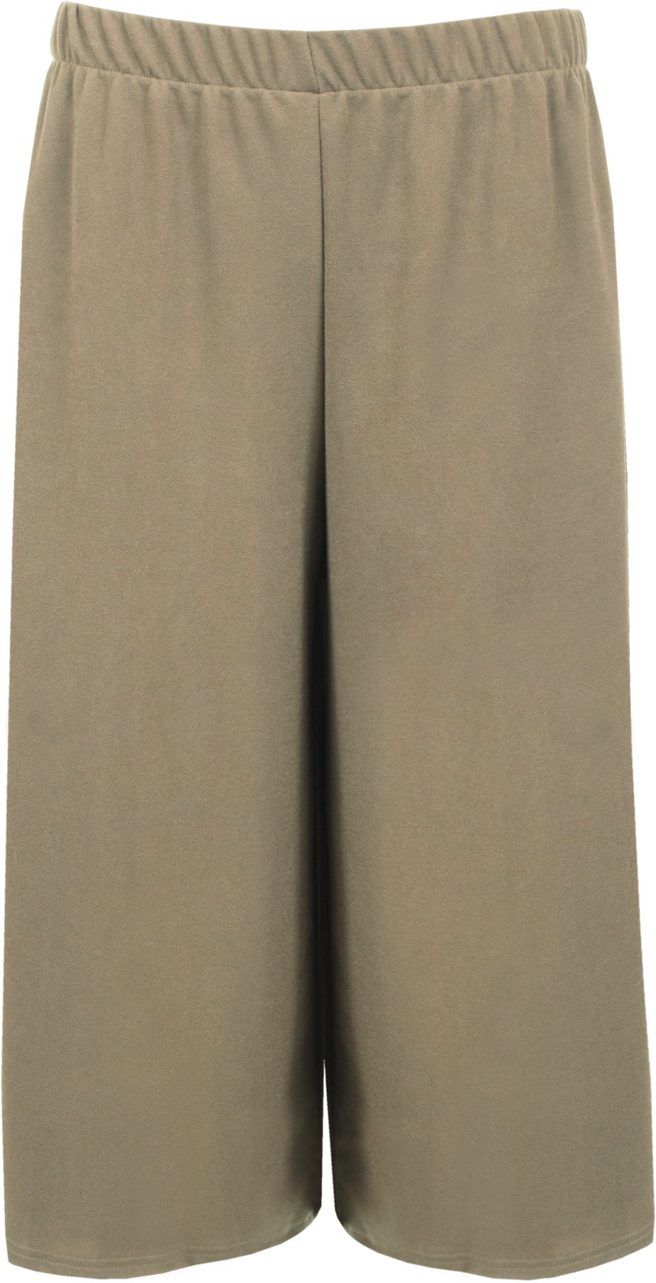 Wearall Women's Mocha New Plus Size Crepe Plain Stretch Wide Leg Culottes Shorts - 28-30
