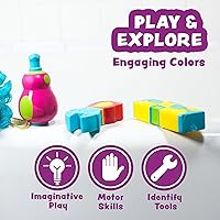 Vista 7 de Tub Works® Tools™ Mold Free Bath Toys, 6 Pack Sealed, No Hole Bath Toys Design Keeps Moisture Out Soft, Squeezable & Float on Water Easy-Grip