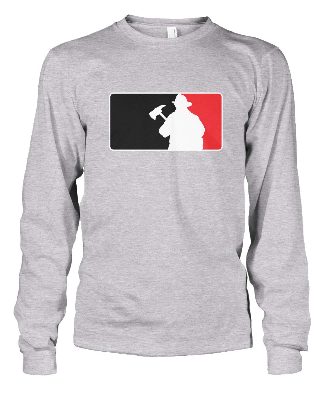 CybertelaCybertela Men's Firefighter Baseball Emblem Fire Fighter Flag Long Sleeve T-Shirt