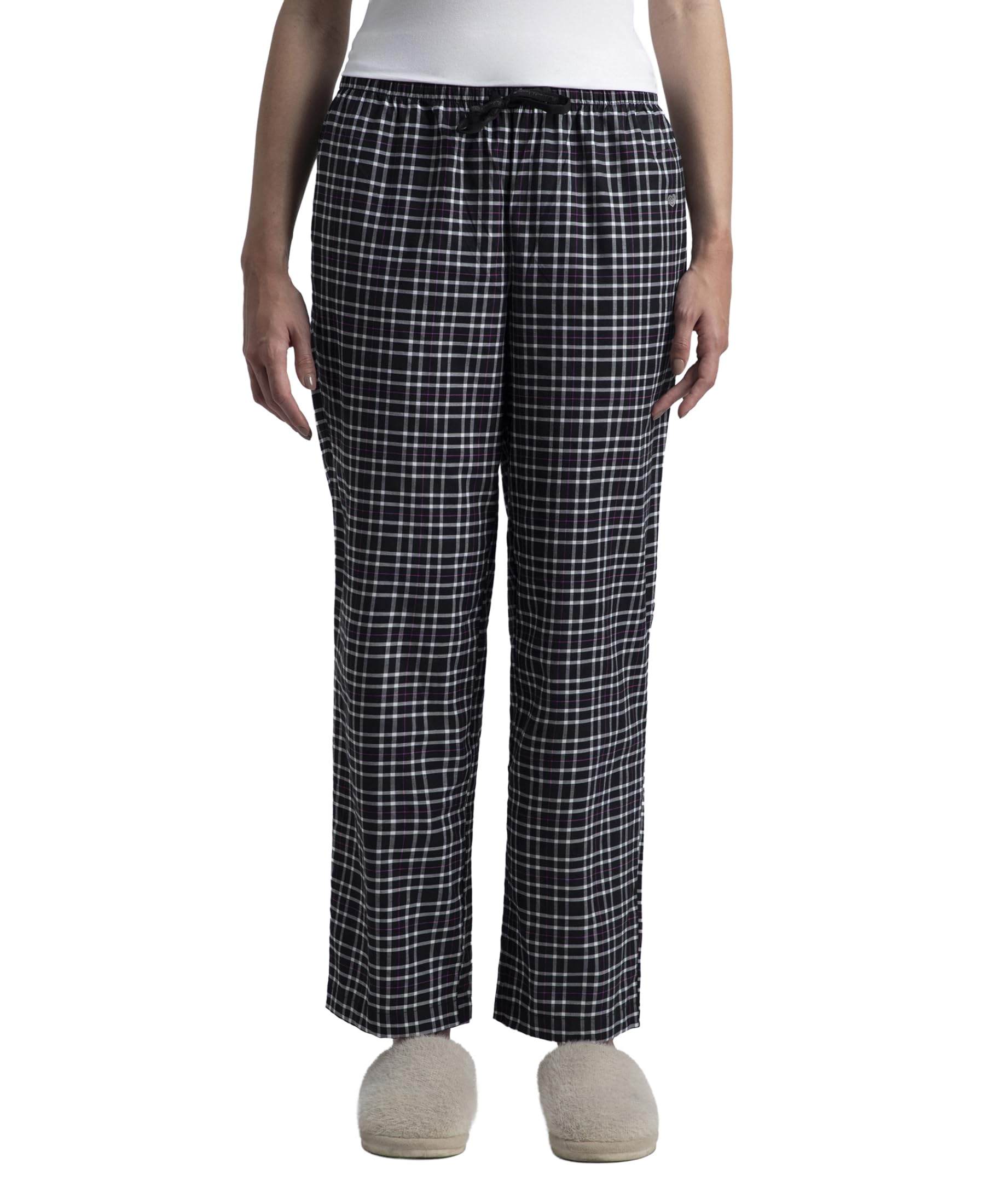 RX06 Women's Super Combed Cotton Woven Fabric Relaxed Fit Striped Pyjama with Side Pockets (Checks & Prints May Vary)-image-4