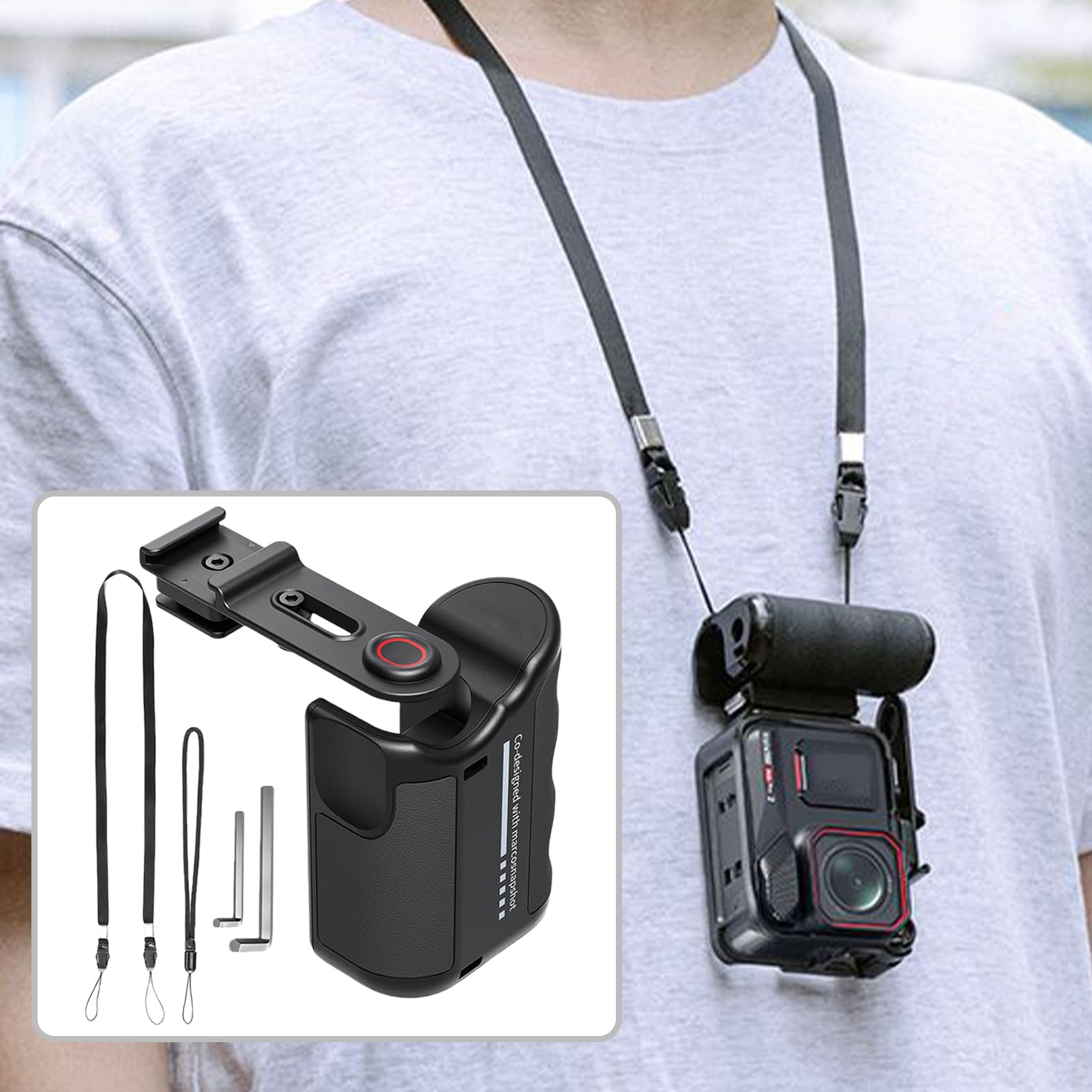 Impugnatura Fotocamera Gimbal Portatile e Supporto Digitale per | Supporto Grip Per Fotocamera Per Selfie E Vlog Quotidiani All'Aperto In Strada Uomo Donna