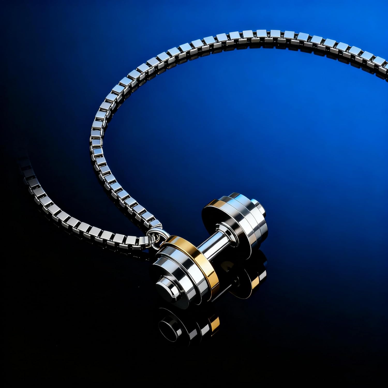 Novalune Weight Lifting Necklace for Men, Dumbbell Barbell Pendant - Stainless Steel Gym Jewelry, Workout Fitness Gift for Him, Gym Rat, Bodybuilding, Powerlifting Accessories for Men - Image 6