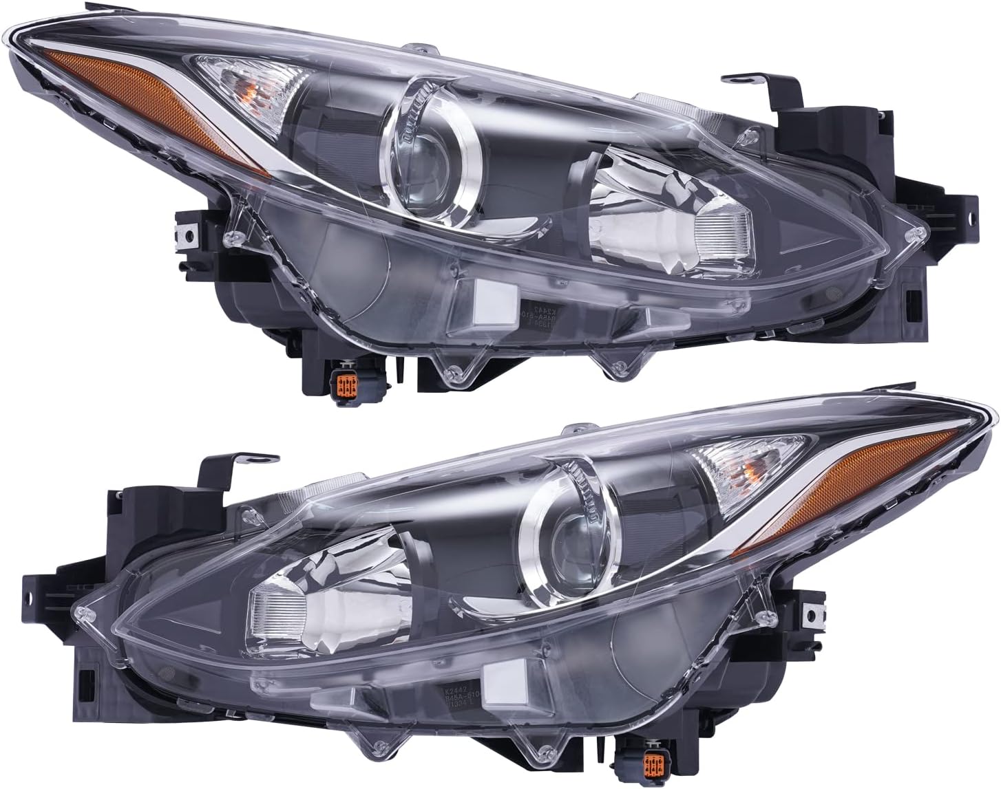 LYNICESHOP Front Headlight, Clear Headlight for Mazda 3 2014-2016 Halogen Assembly Headlights, Assembly Replacement Factory Headlamp (Driver + Passenger Side)