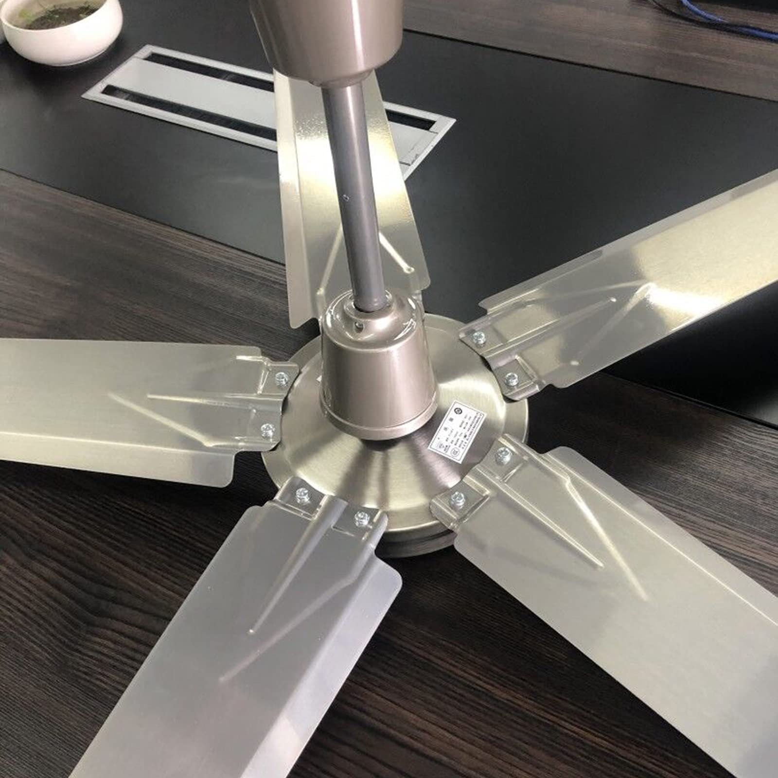 1.4m Ventilatore da Soffitto Industriale Grande Ventilatori Domestico in Acciaio Inossidabile, Nucleo in Rame Puro Vento Forte, Ventilatore Elettrico Industriale da 100 W A 5 velocità
