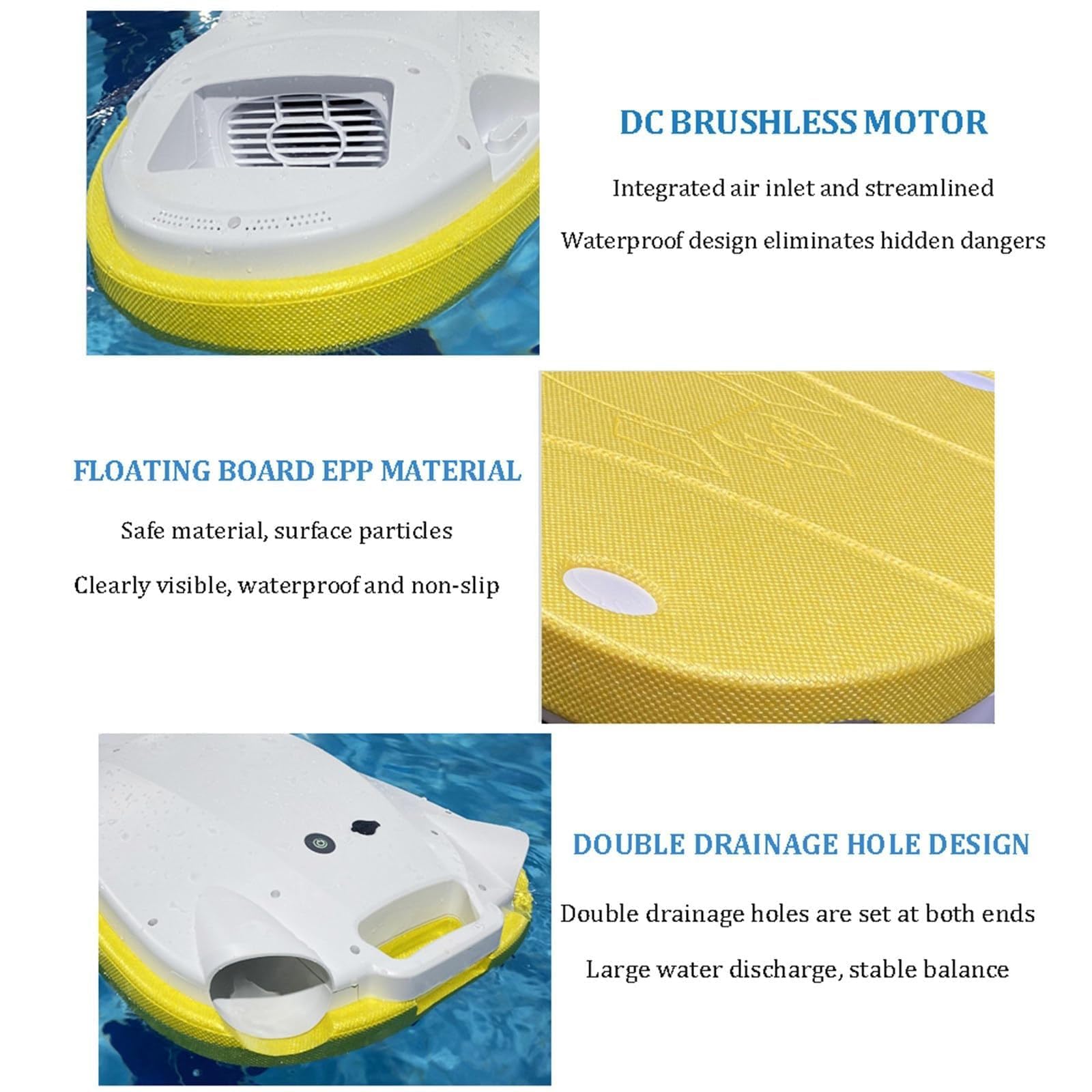 Scooter submarino eléctrico de 300W, tablero de flotabilidad de agua recargable 60000mAh, ayuda de natación impermeable IP68 para piscinas, snorkel, buceo y aventuras oceánicas, control portátil y fác