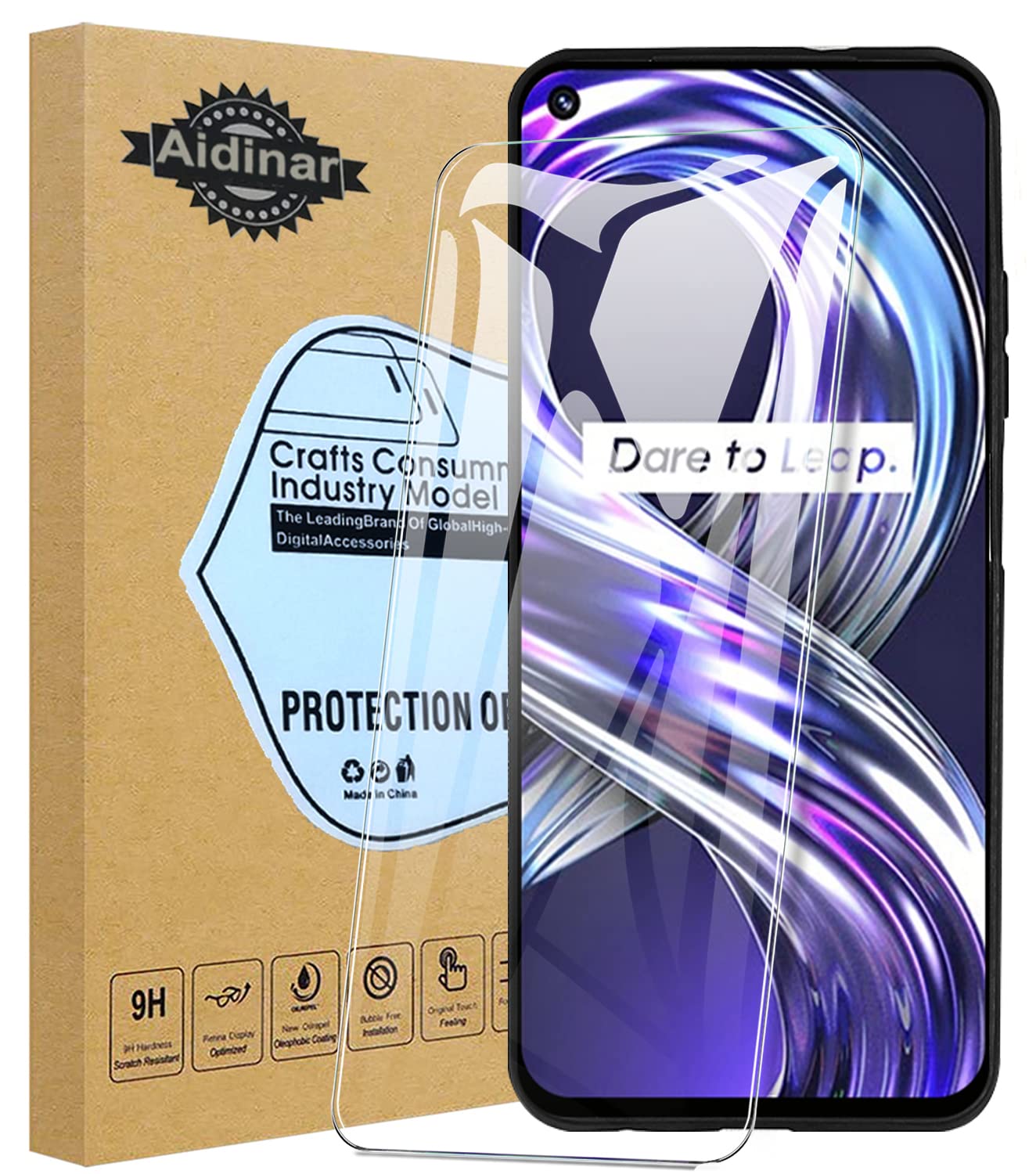 AidinarScreen Protector for OPPO Reno 7 5G, [3 Pack] Ultra-Thin 9H Hardness HD Clear,OPPO Reno 7 5G Tempered Glass Screen Protector