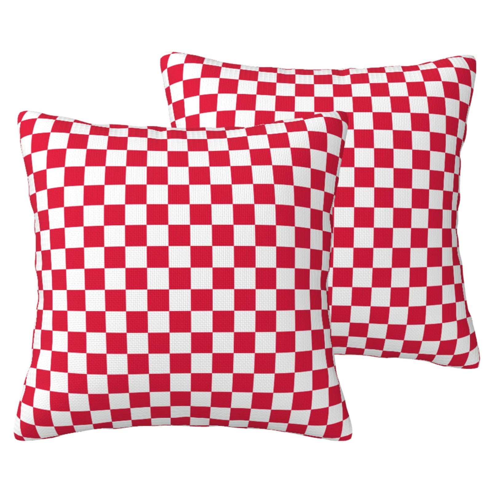 Housses de coussin imitation lin rouge drap de lit canapé taie décorative x2