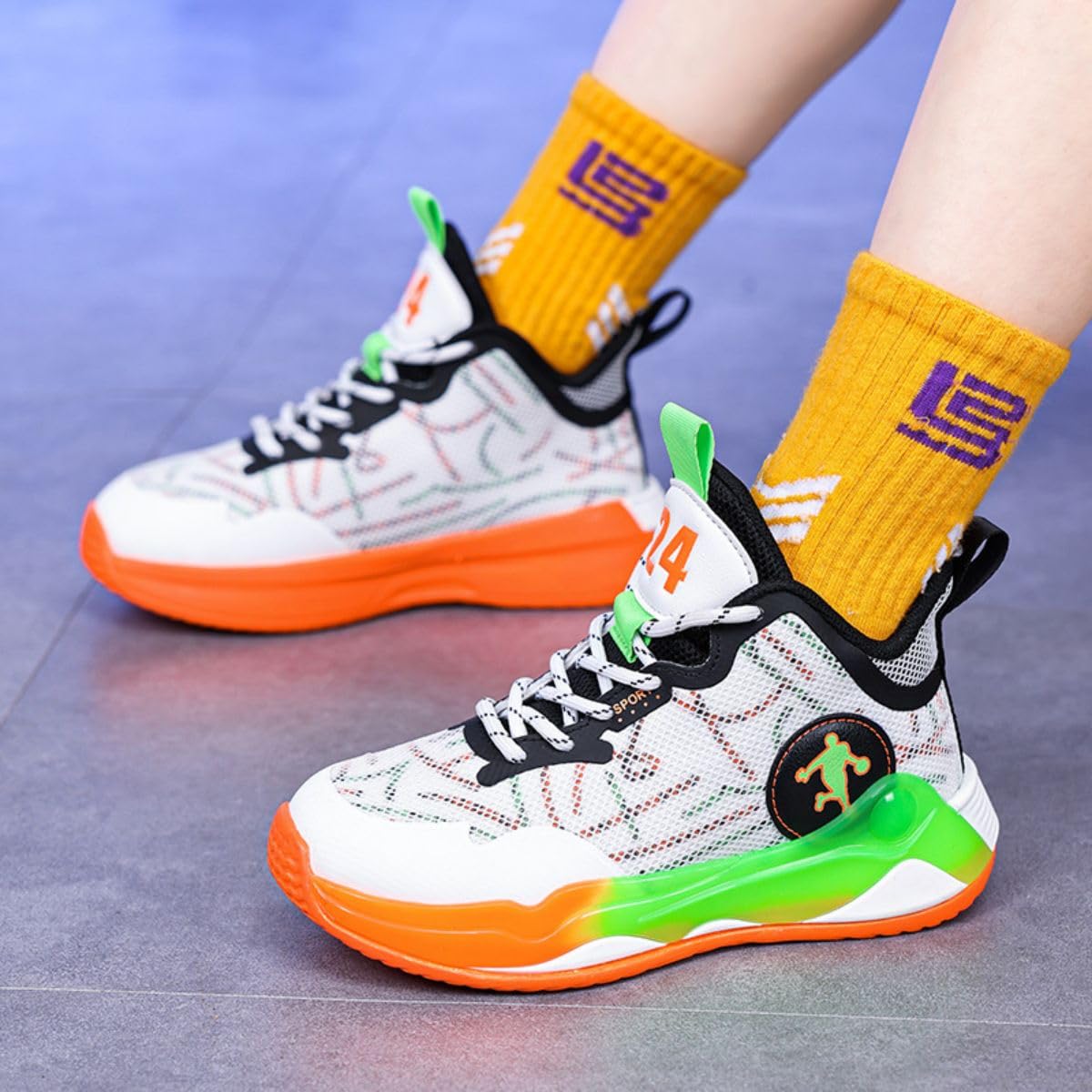 Chaussures de Basket-Ball pour Garçons et Filles - Chaussures de Sport et de Course à Pied