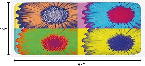 Miniatura 5 de Ambesonne Tapete de cocina de mármol, superficie de azulejos de mármol Carrara, estilo orgánico, modelo de granito, diseño moderno, tapete de cocina