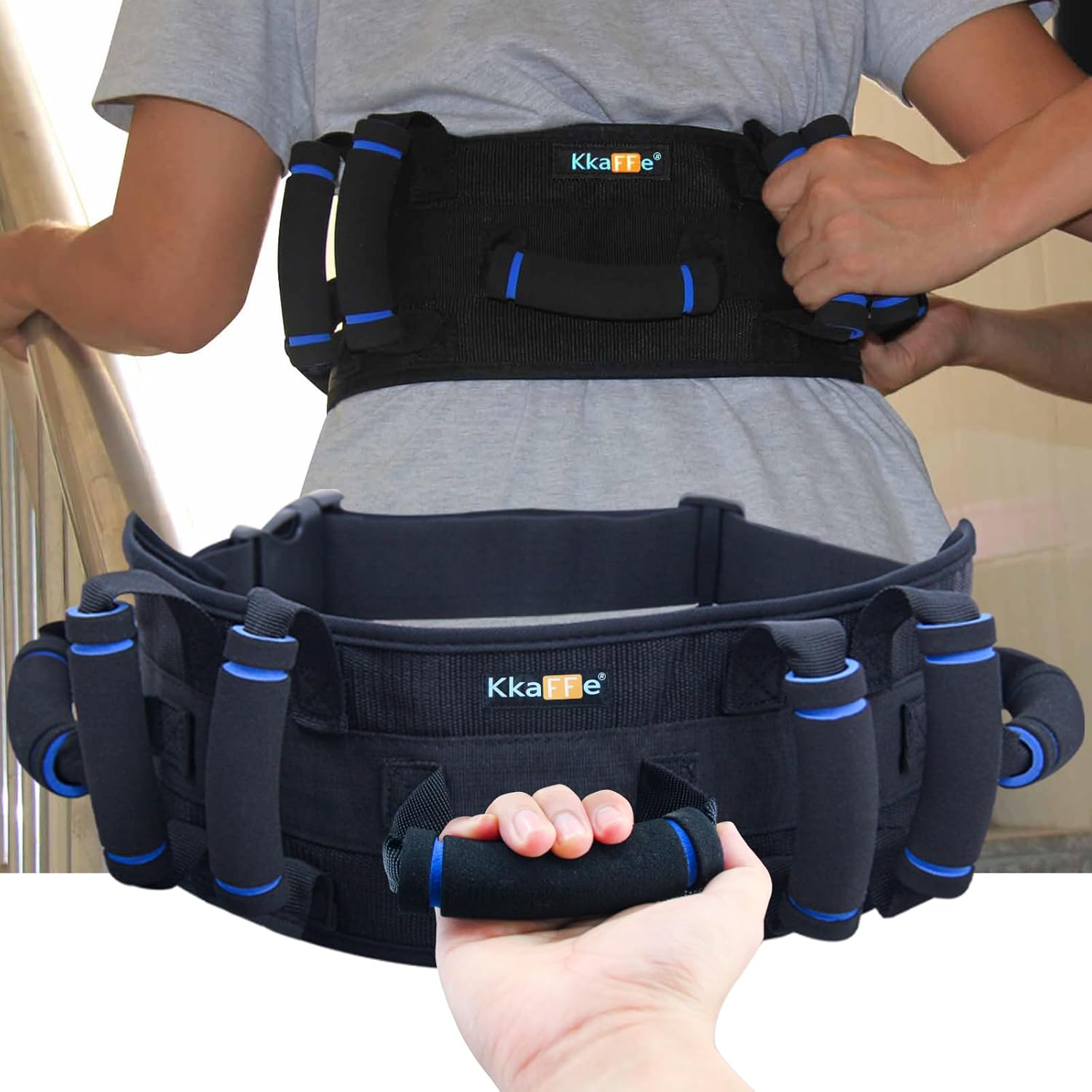 KkaFFe Gate Belt for Elderly with 7 Handles,Gait Belts Transfer Belt