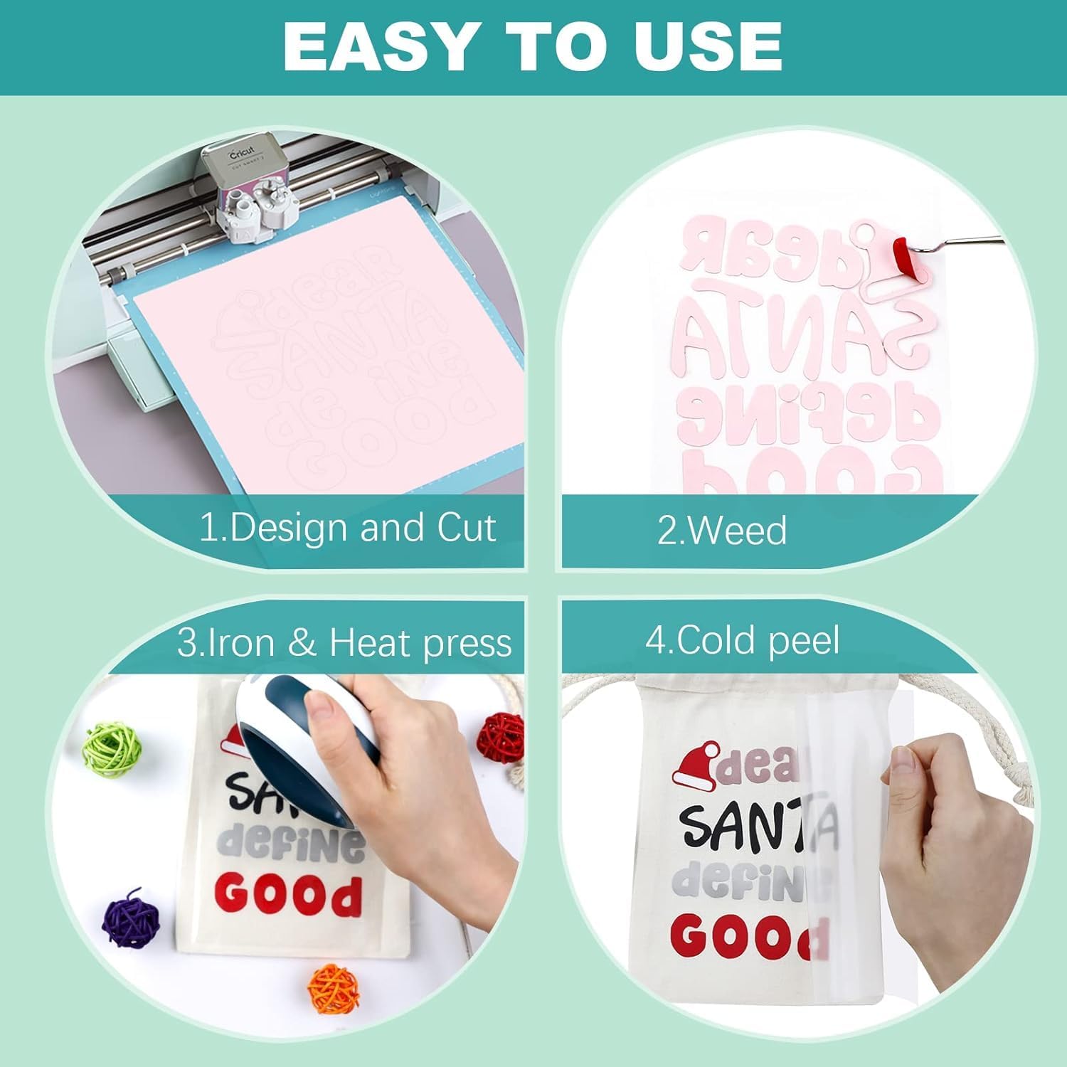 HTVRONT HTV Heat Transfer Vinyl Bundle (14 Pack) - 12" x 3FT HTV Vinyl Rolls, Easy to Cut Iron on Vinyl for T-Shirts, Easy to Weed Heat Transfer Vinyl