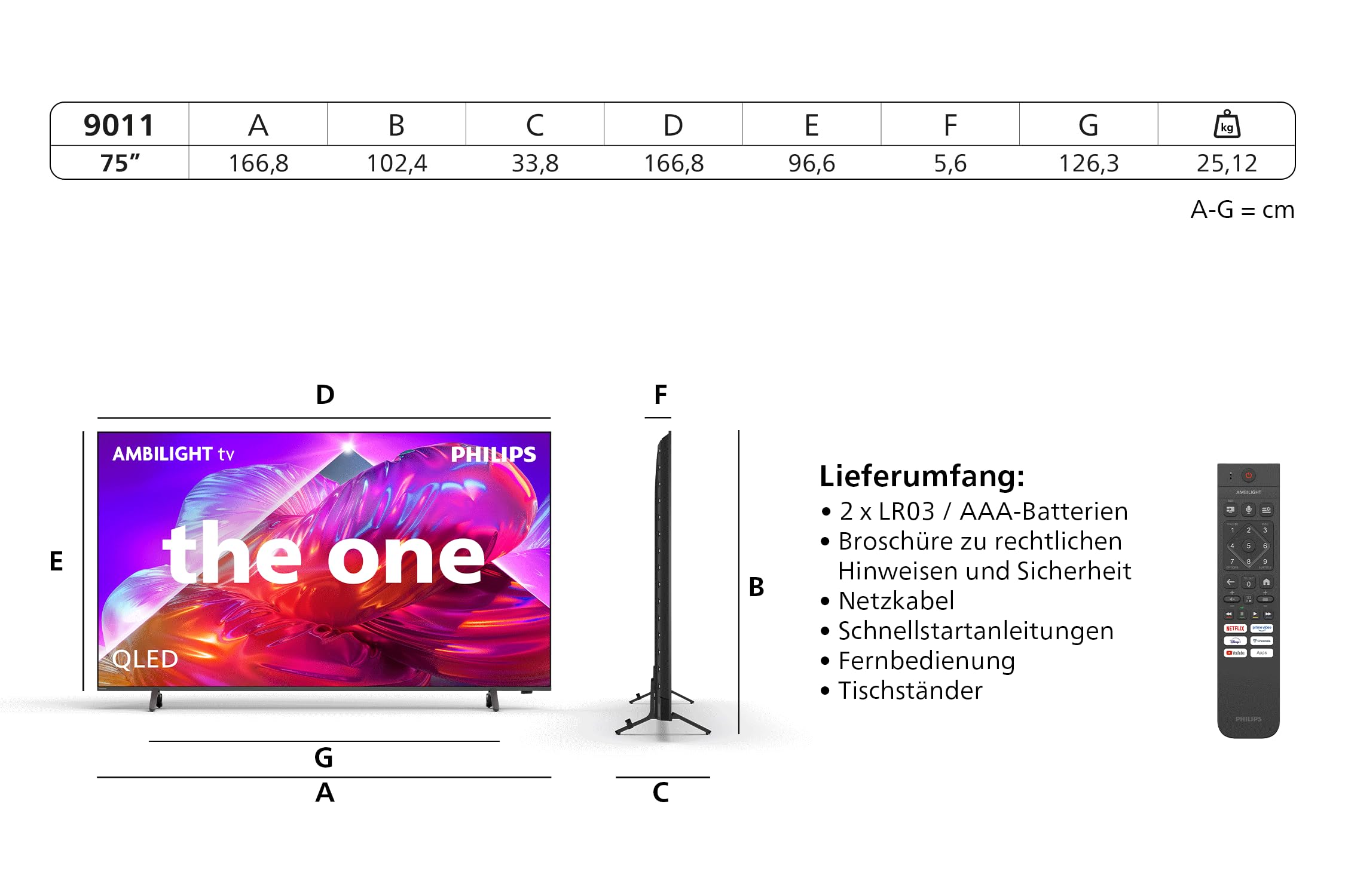 PHILIPS Ambilight TV 75PQS9011/12 75 Zoll 4K QLED Smart-TV | Pixel Precise Ultra HD, Titan OS, Dolby Atmos Sound