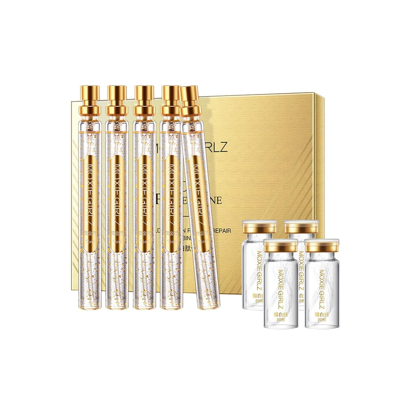 Protein Thread Lift Set Soluble Protein Thread And Nano Gold Essences Combination Gold Facial Active Collagen Thread Absorbable Collagen Thread Fine Reduction Mens Face Care Kit : Beauty & Personal Care