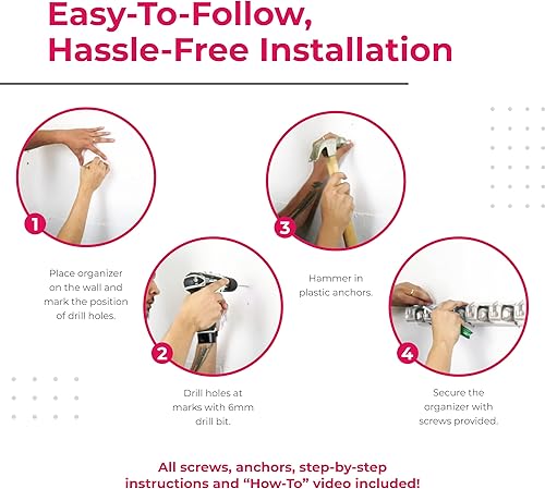 Miniatura 8 de Soporte de pared para trapeador y escoba con agarre adicional, herramienta de jardín para colgar en la pared y organizador de armario, gancho para