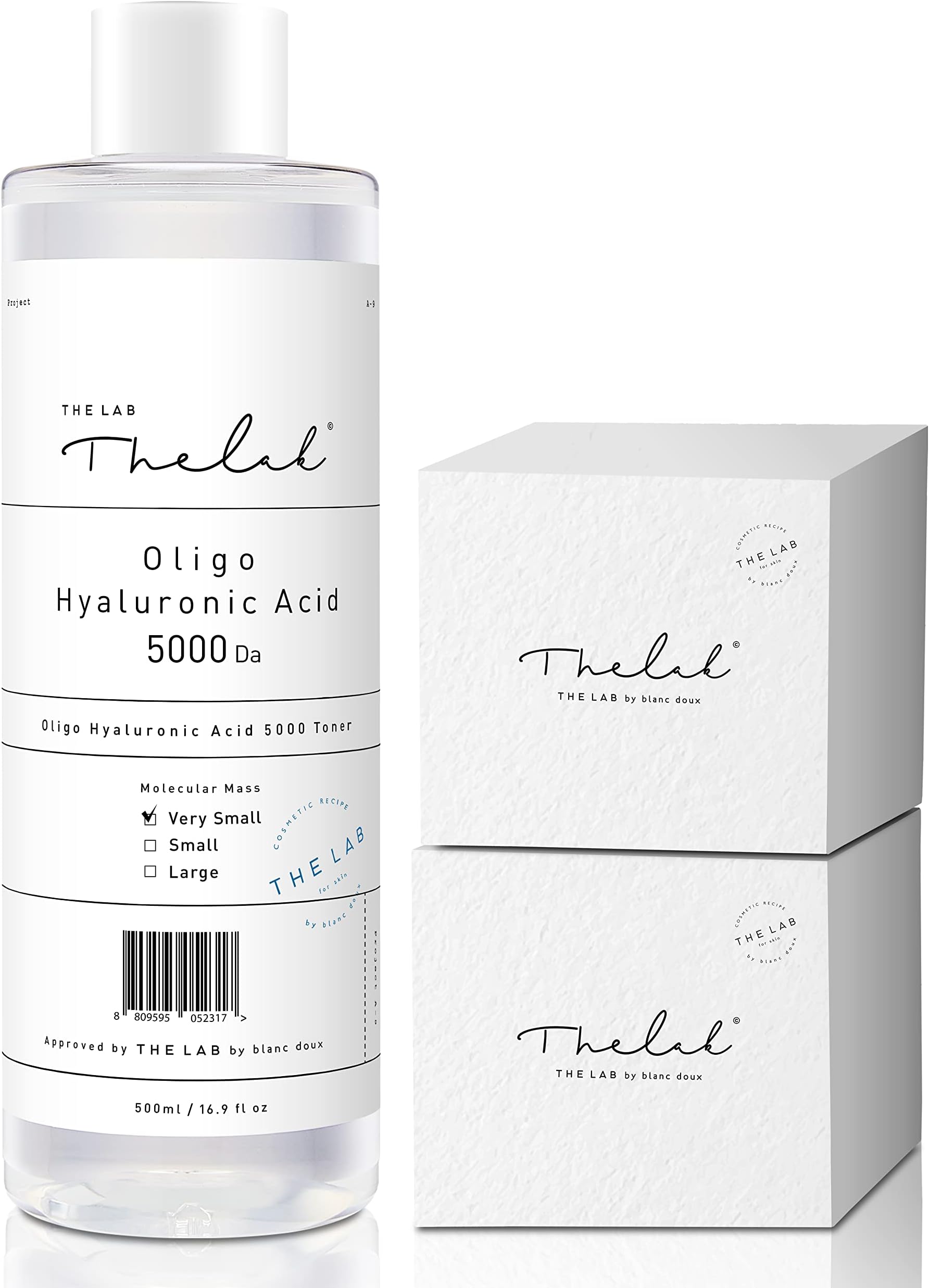 Blanc Doux Oligo Hyaluronic Acid 5000 Toner | 16.9 fl.oz. Vegan & Hypoallergenic | Deep Hydration & Anti-Aging Care | Suitable for Dry, Oily, Sensitive, Acne-Prone Skin | Includes Cotton Pads