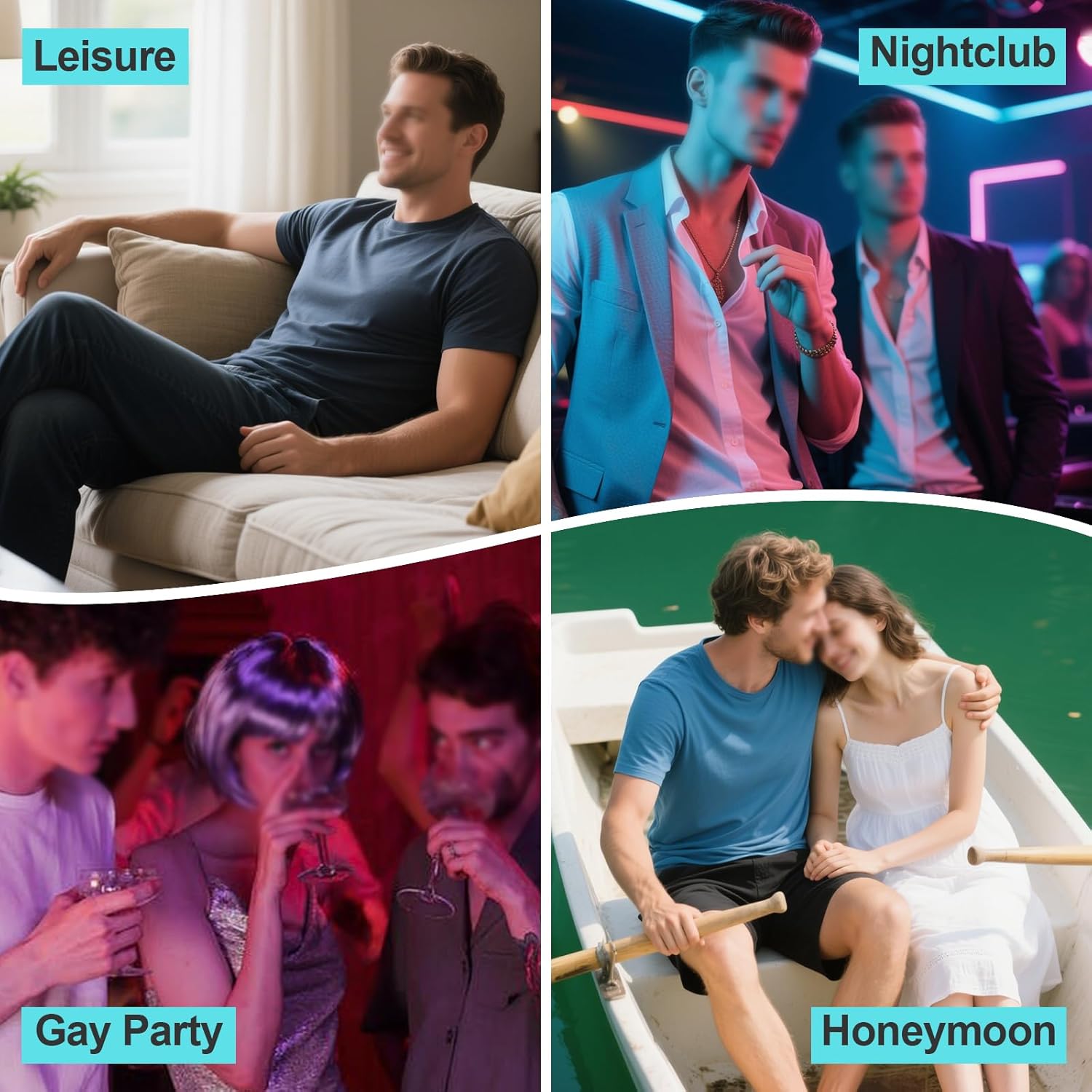 Mens Side Buckle Thongs Hollow Out Straps G-string Briefs Splicing Color Underwear - Image 4