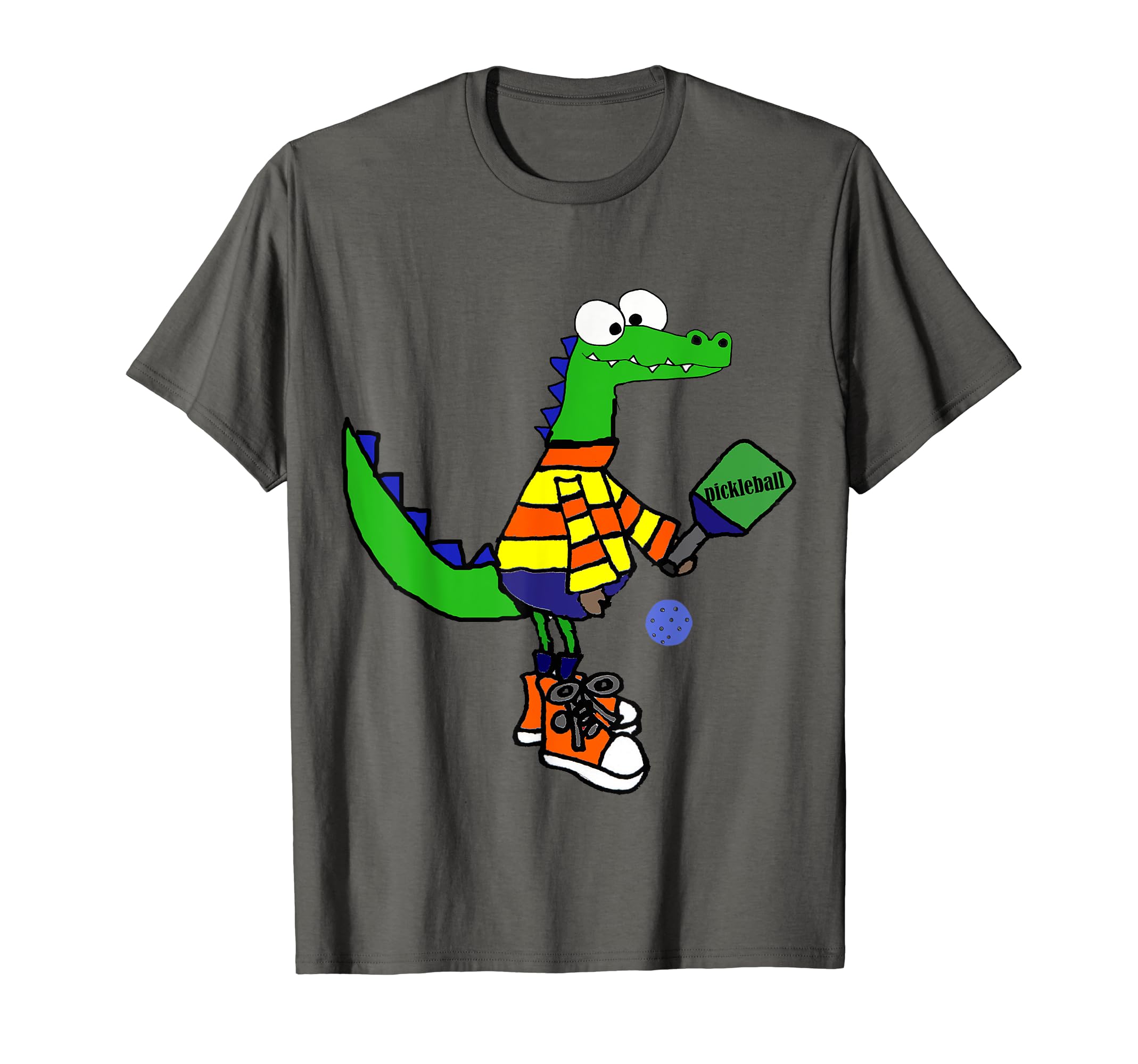 SmileteesSportsFunny Alligator Playing Pickleball T-shirt