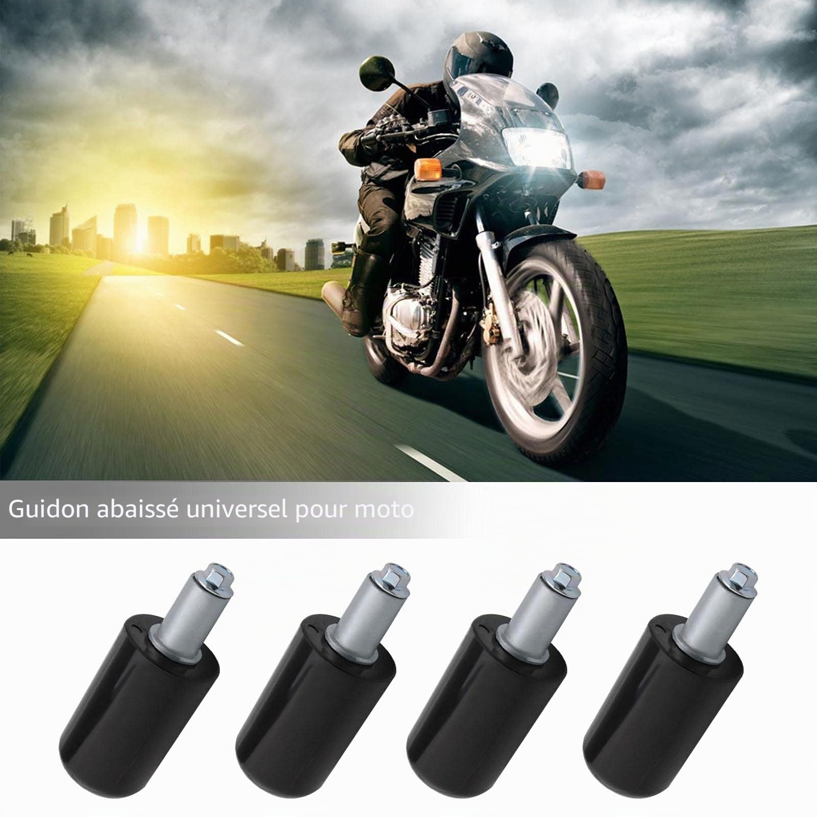 OTOTEC Lot de 2 paires de glissières de cadre de moto de 10 mm - Protection anti-chute - Compatible avec Yamaha, Honda, Suzuki