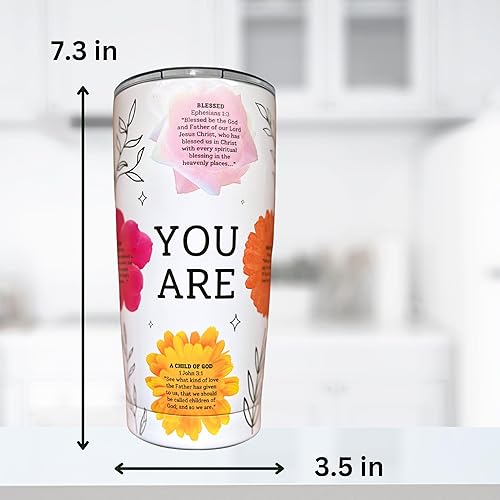 Miniatura 9 de Vaso cristiano para mujer, taza de viaje estética con versículos bíblicos y flores alentadores, regalos cristianos para mujeres, amigas, mamá,