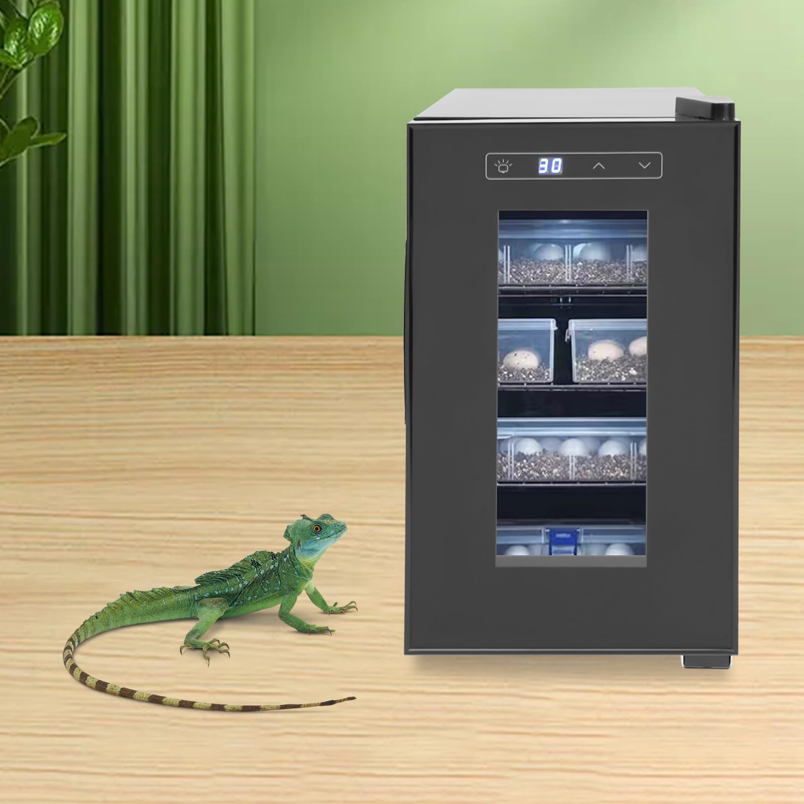 Incubadora de tortugas de 23 litros, totalmente automática, incubadora de huevos, reptiles, incubadora de huevos, incubadora con control preciso de la temperatura y pantalla LED para pequeños