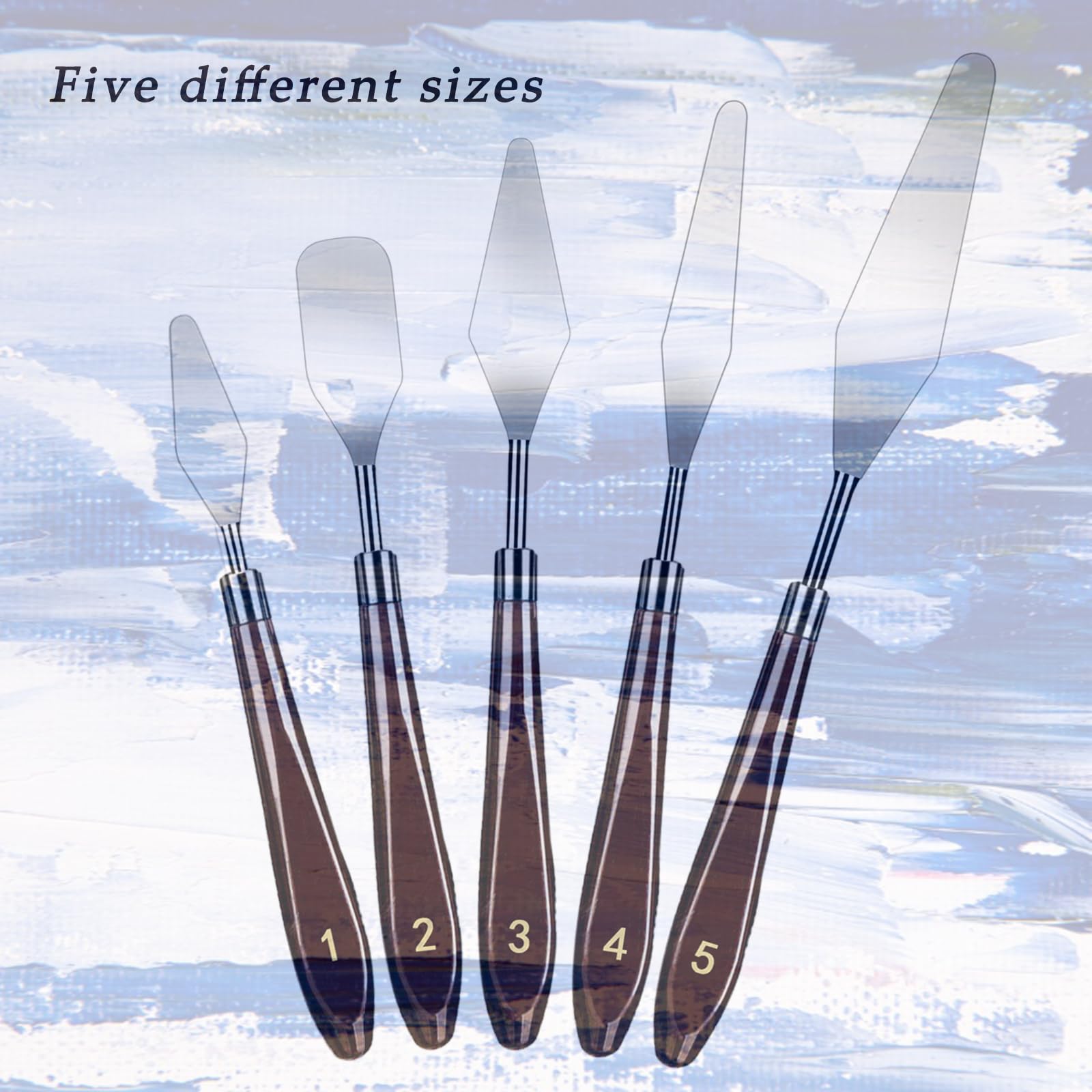 Lot De 13 Couteaux à Peindre Et Spatules - 7 Couteaux à Palette + 6 Couteaux à Racler - Pour Peinture Acrylique, Texture, Huile - Lames En Acier Inoxydable - 12