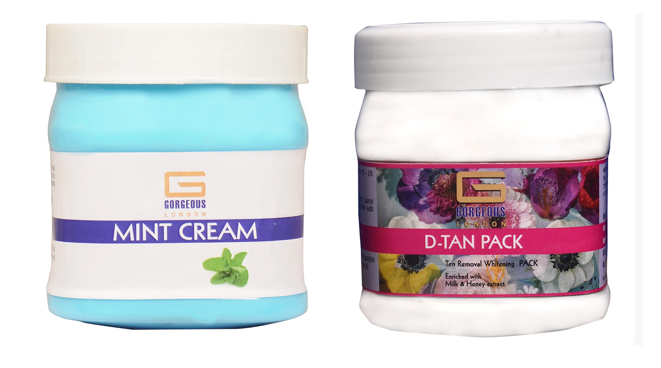 Gorgeous London Mint Cream and D-Tan Pack Combo (Pack of 2) Each 450ml