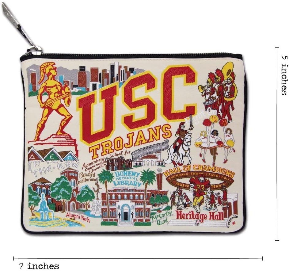 catstudio University of Southern California (USC) Collegiate Zipper Pouch Purse | Holds Your Phone, Coins, Makeup, Dog Treats, & Tech Tools