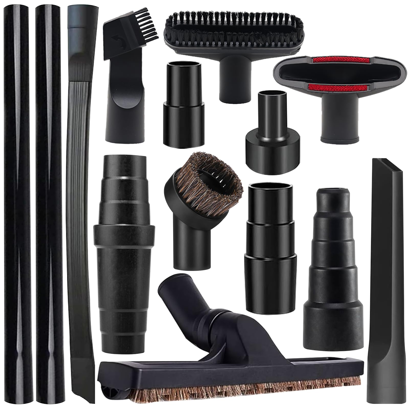 Photo 1 of 14 Pcs Universal Vacuum Attachments Kit for Shop Vac Accessories Fits 2 1/2", 1 7/8" to 1", 1 3/8 inch, 1 1/4" Hose Adapter Shop Vacuum Cleaner Attachments