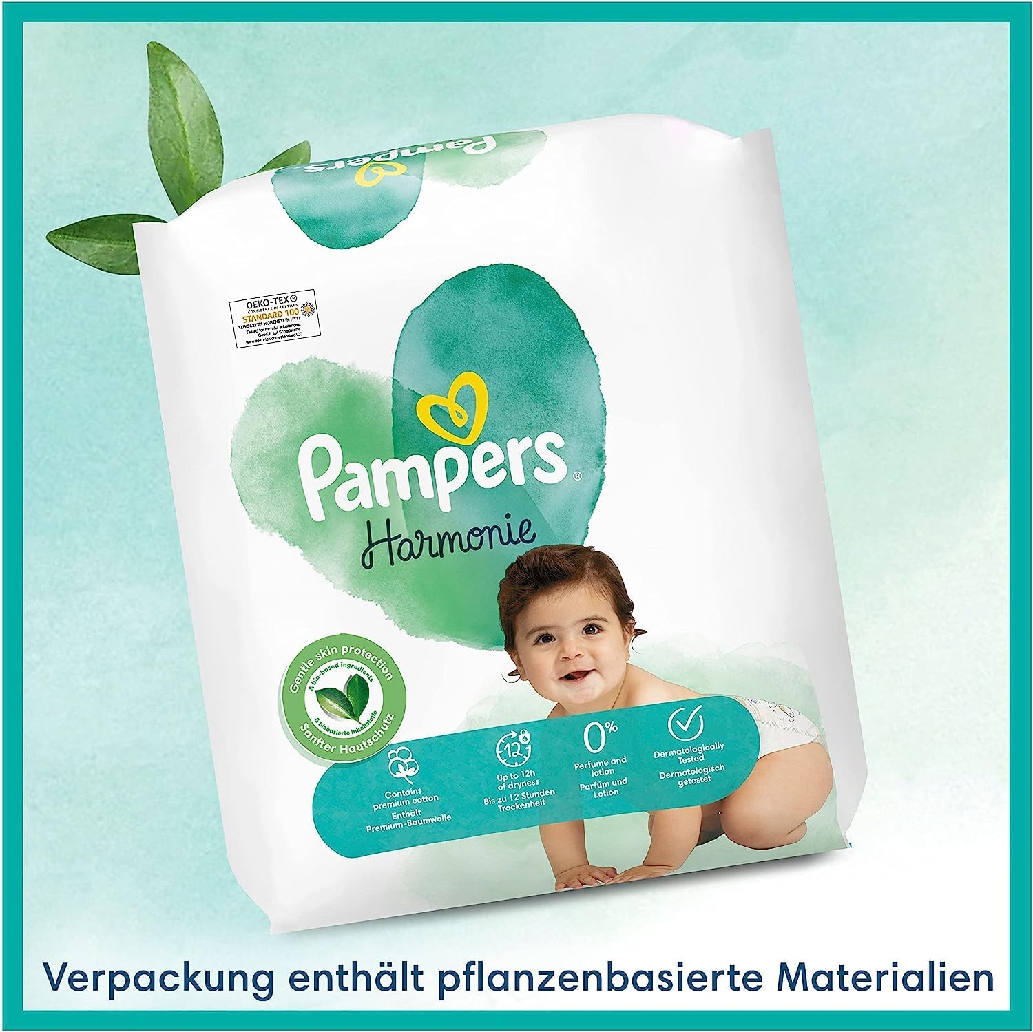 Pampers Harmonie Baby Set mit Windeln Größe 2 (4-8 kg, 240 Stück) MONATSBOX und Harmonie Aqua Baby Feuchttücher Box 720 Tücher (15 x 48), Baby Erstausstattung