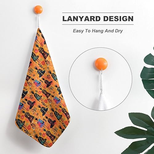 Miniatura 5 de Decorative Hand Towels for Bathroom - Retro Woman Pattern Print Soft Absorbent Small Bath Hand Towels for Kitchen, Farmhouse, Spa, Hotel, Guest Tea