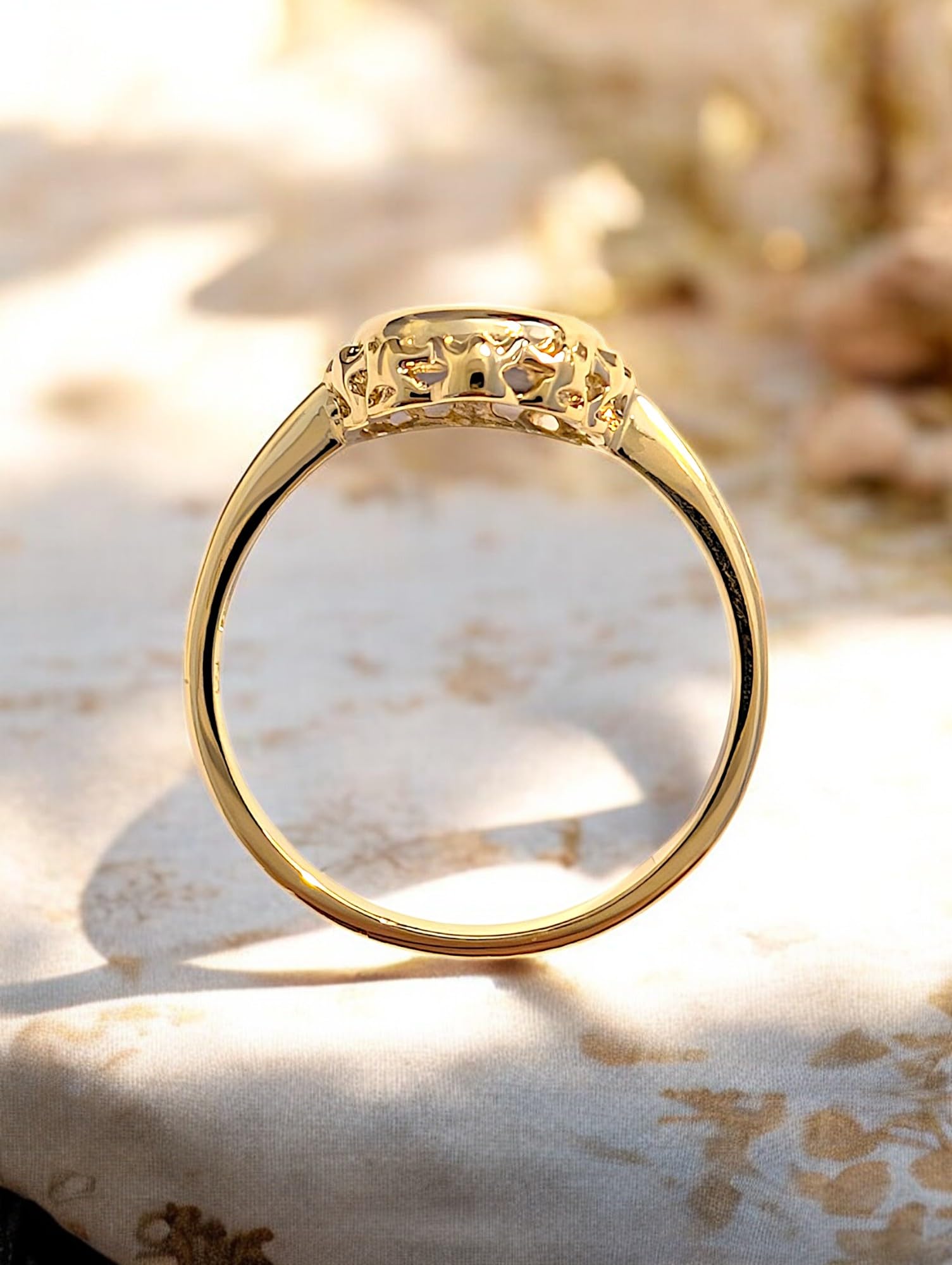 Bague Femme Camé bleu Plaqué Or 18 carats - Neuve - Taille au choix