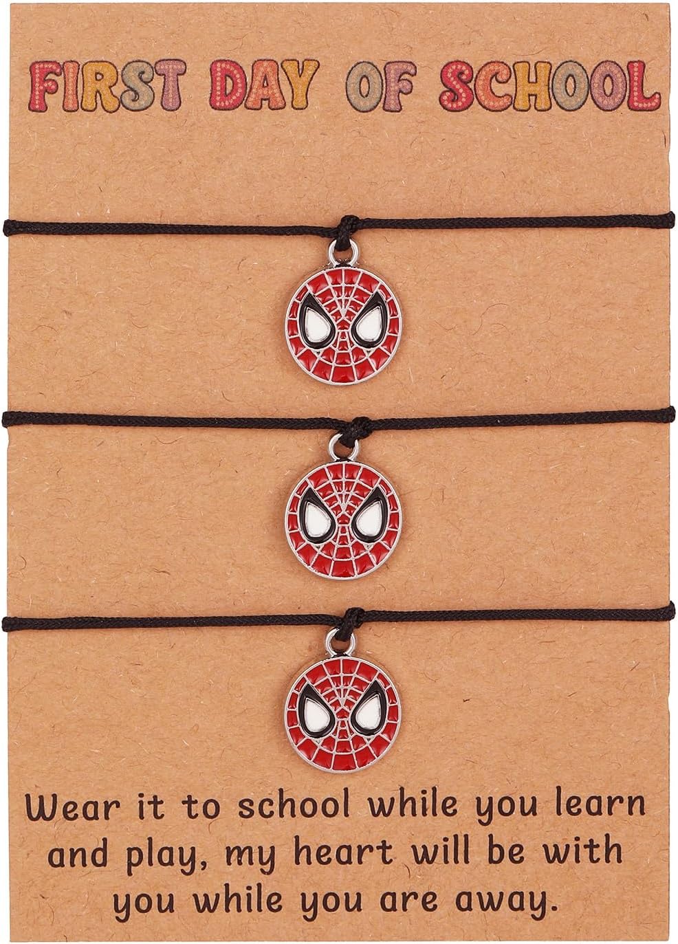 Back to School Bracelet Gifts, First Day of to School Gifts Spider and Kitty Matching Bracelet