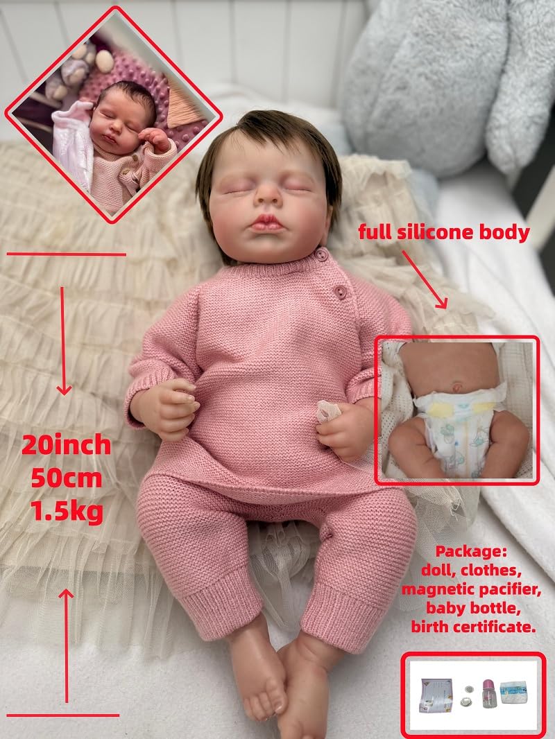 reborn lalka dziewczynka 50 cm realistic silikon lalki toddler