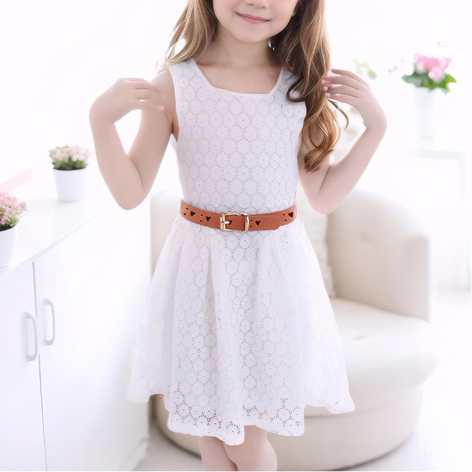 Kids Belt for Girls Boys - Skinny PU Leather Belt Heart Hole Pin Buckle Youth Toddler Belts for Uniform Casual - Image 6