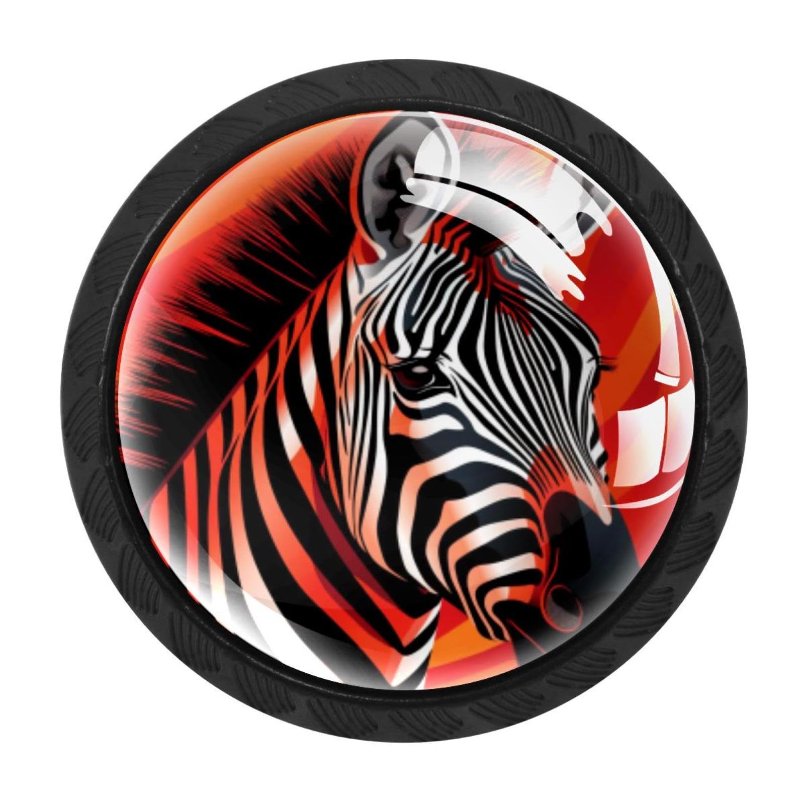 CHENZZZZ 4 Pack Zebra Drawer Knobs Cabinet Knobs Crystal Glass Knobs Pulls Handles for Kitchen Cabinet Hardware Cupboard Door Dresser Wardrobe Home Decor