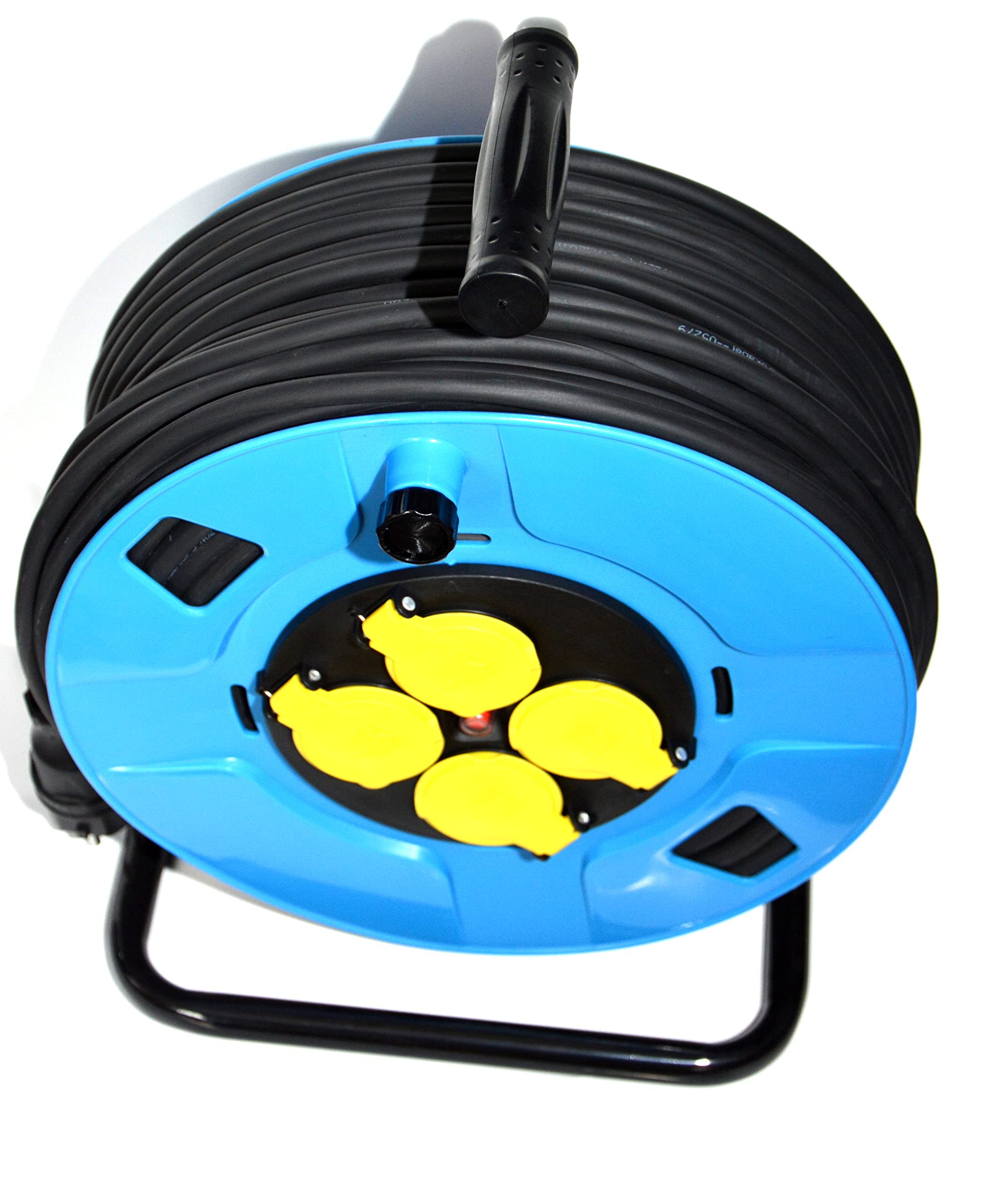 Hilark Cable Tech H07RN-F - Extensión eléctrica para jardín con 4 enchufes Schuko (25 Metros, H07RN-F 3 g1,5 mm2), Color Negro