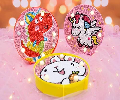 Miniatura 4 de Pintura de diamante unicornio con luces LED, bricolaje con forma especial, taladro completo, cristal de dibujo, lámpara de noche para decoración del