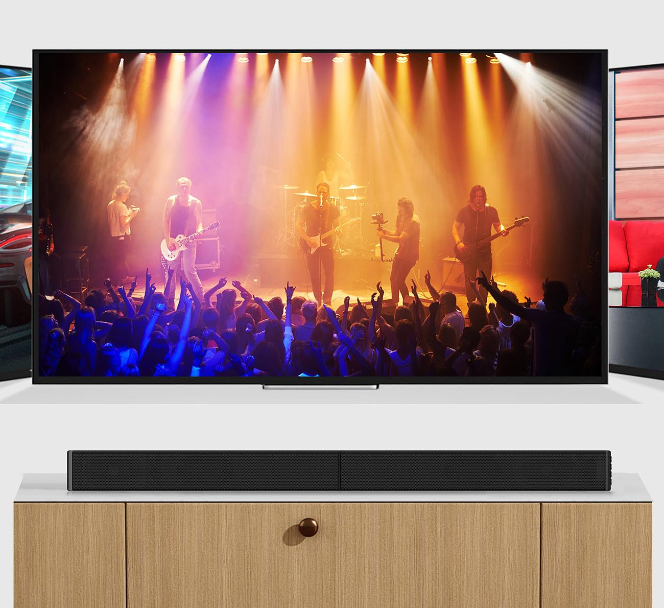 auvisio Soundbox: 2.1-Soundbar mit integriertem Subwoofer, 180 W, Bluetooth 5, HDMI, AUX (Soundbar für Fernseher, für TV, PC)
