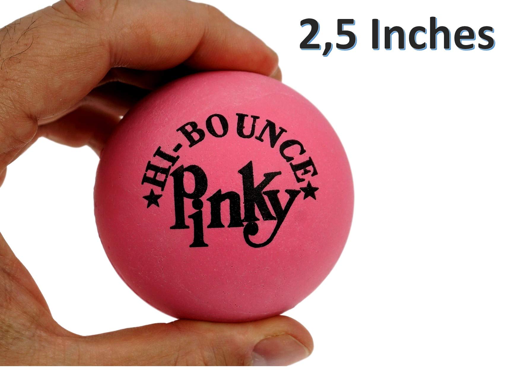 JARU Pinky Ball (2 Pack) 2.6" Hi Solid Super Bounce Large Pink Rubber