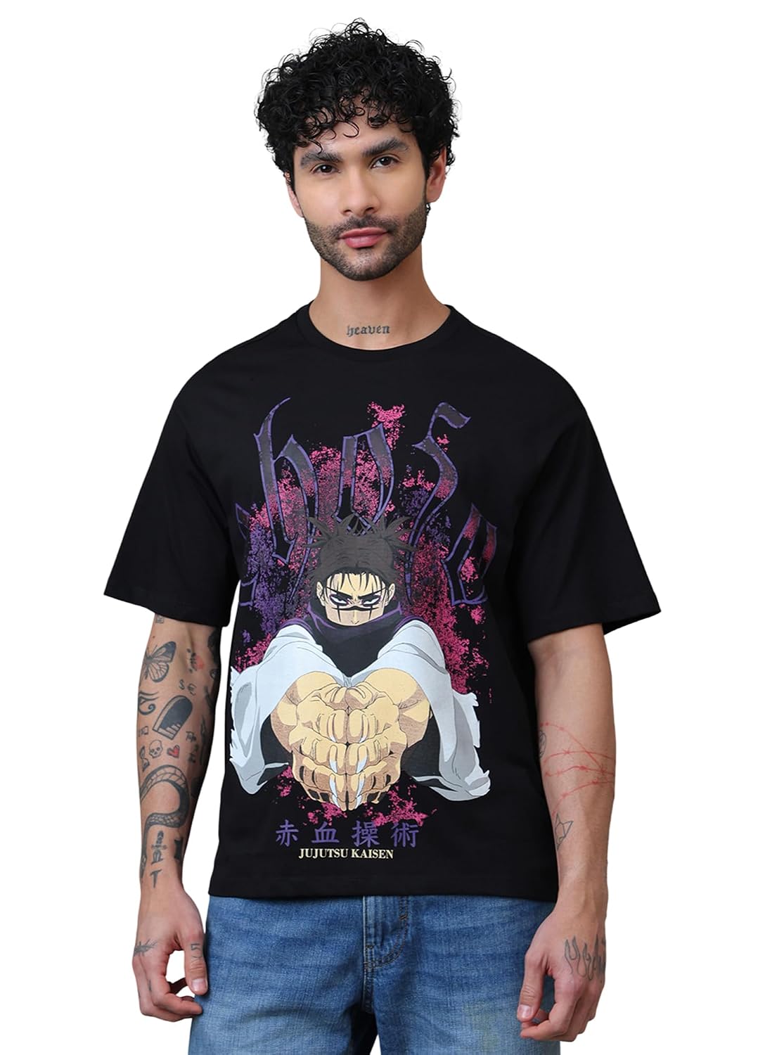 Free Authority Official Jujutsu Kaisen Choso Blood Manipulation Men Graphic Short Sleeve Round Neck Pure Cotton Oversized ...