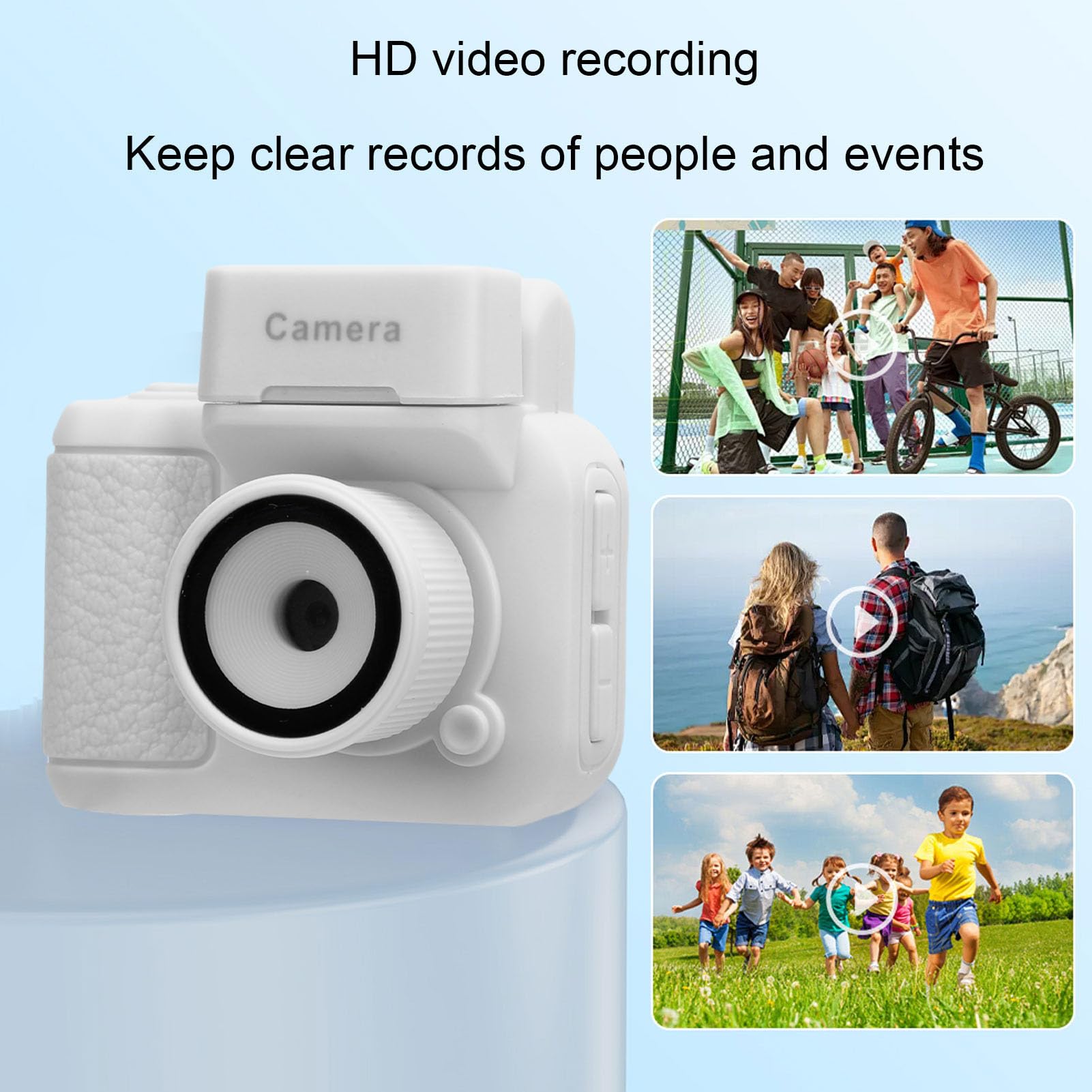 Asixxsix Mini Cyfrowy Aparat, Kluczowy Klęcznik 1080p z Ekranem LCD o Pojemności 1,44 Cala i Lampy Błyskowe, Kompaktowy Rejestrator Wideo w Retro do Rejestrowania Mediów (WHITE)