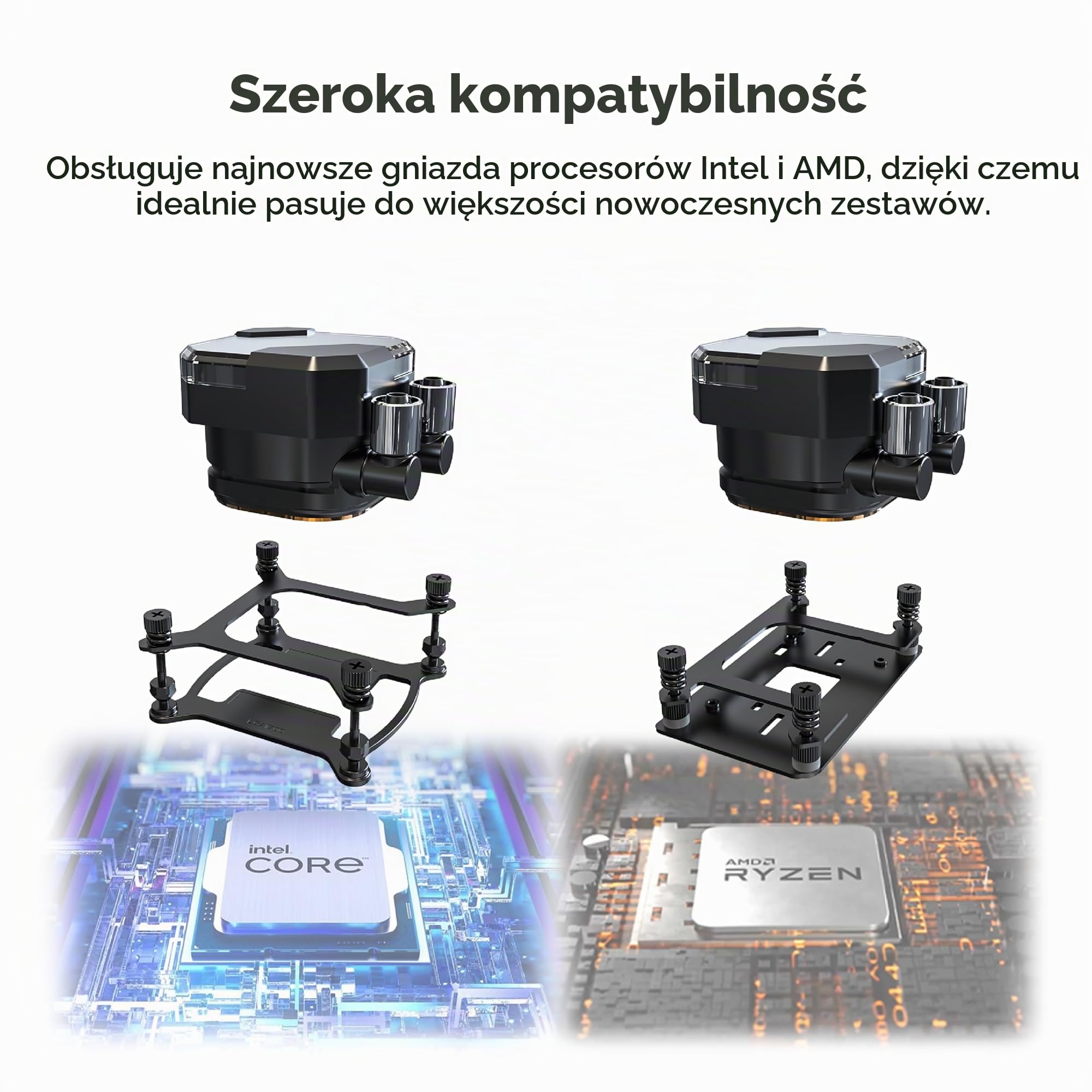 MONTECH HyperFlow Silent 360 White – ultra cicha chłodziarka procesora AIO, pompa 3100 obr./min, potrójne ciche wentylatory, wysokowydajny grzejnik zapewniający doskonałe rozpraszanie ciepła