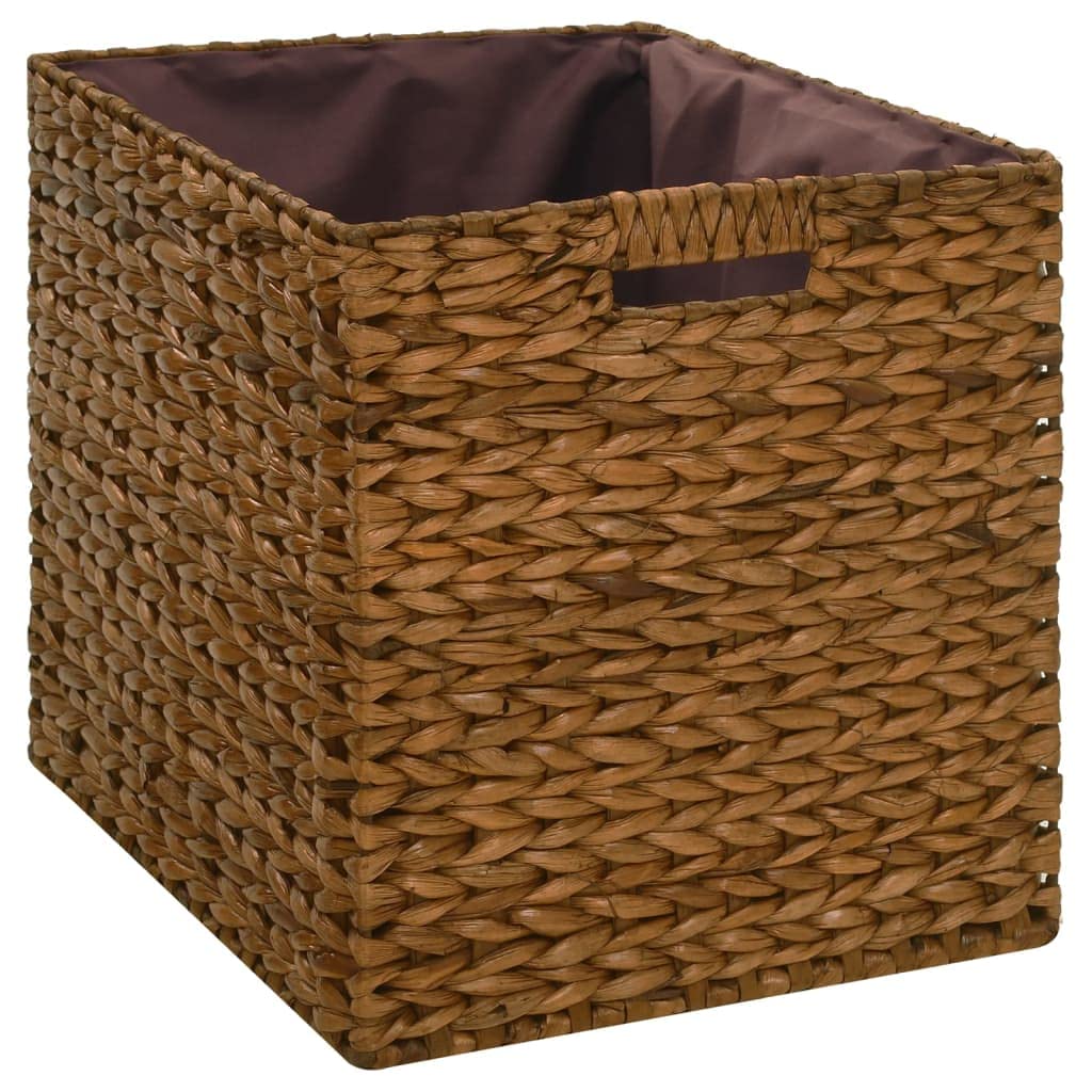 Générique Wasserhyazinthe Bank mit Kissen, 71 x 40 x 42 cm, Braun | 2 Körbe zur Aufbewahrung, Kapazität 110 kg, Deja Assemble, rustikal, Natur