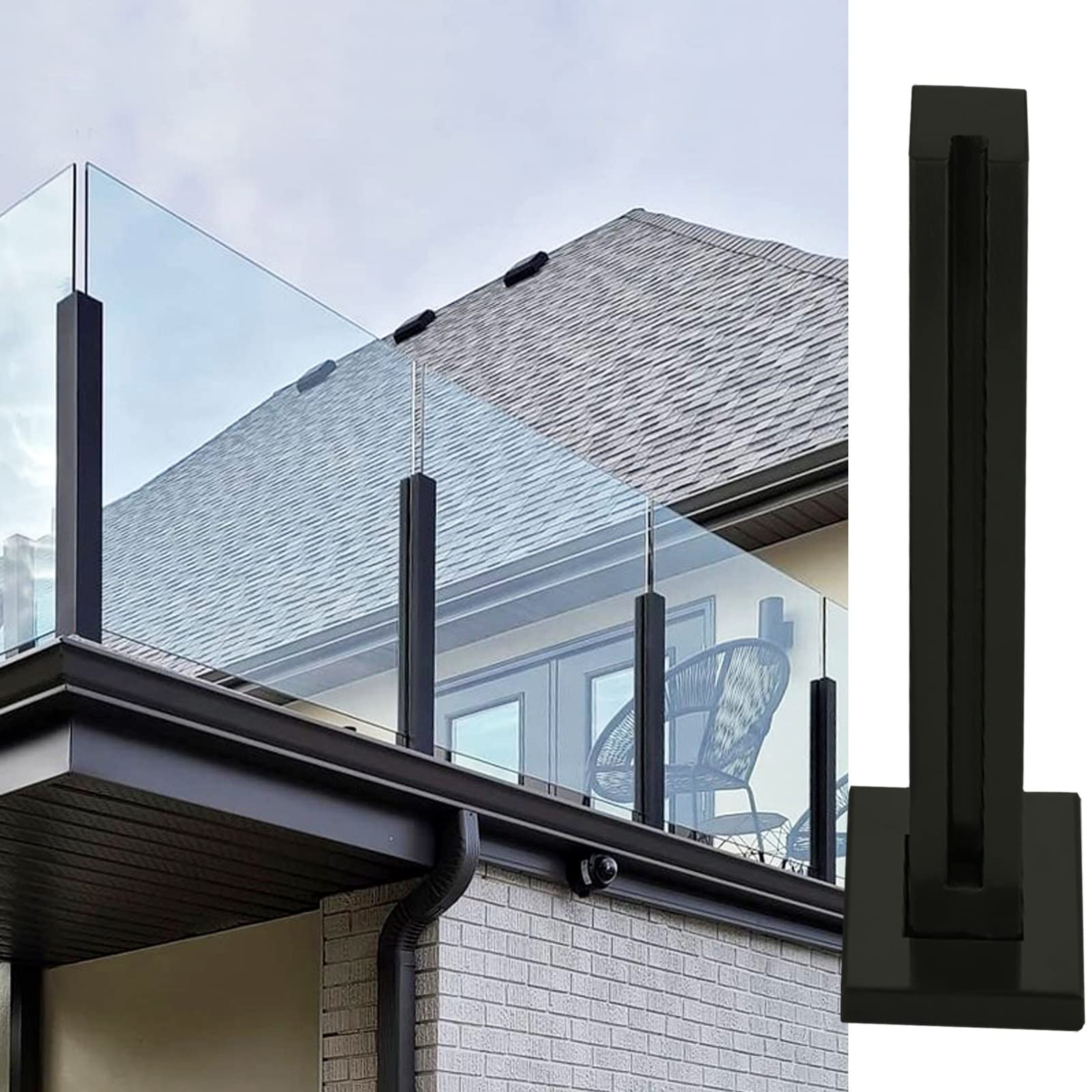 Poteau de garde-corps en acier inoxydable en S de 65 à 105 cm pour terrasse