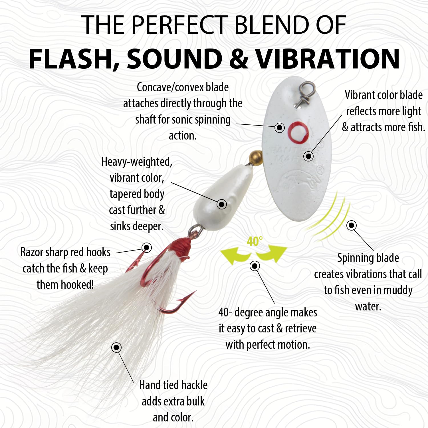 Panther Martin PMABWF_4_S Nature Series Dressed Teardrop Spinners Fishing Lure - Albino Red Hook - 4 (1/8 oz)