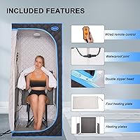 Vista 2 de Sauna infrarroja portátil para spa en casa Sauna de tamaño completo para 1 persona Tienda de sauna de infrarrojos lejanos de tamaño completo