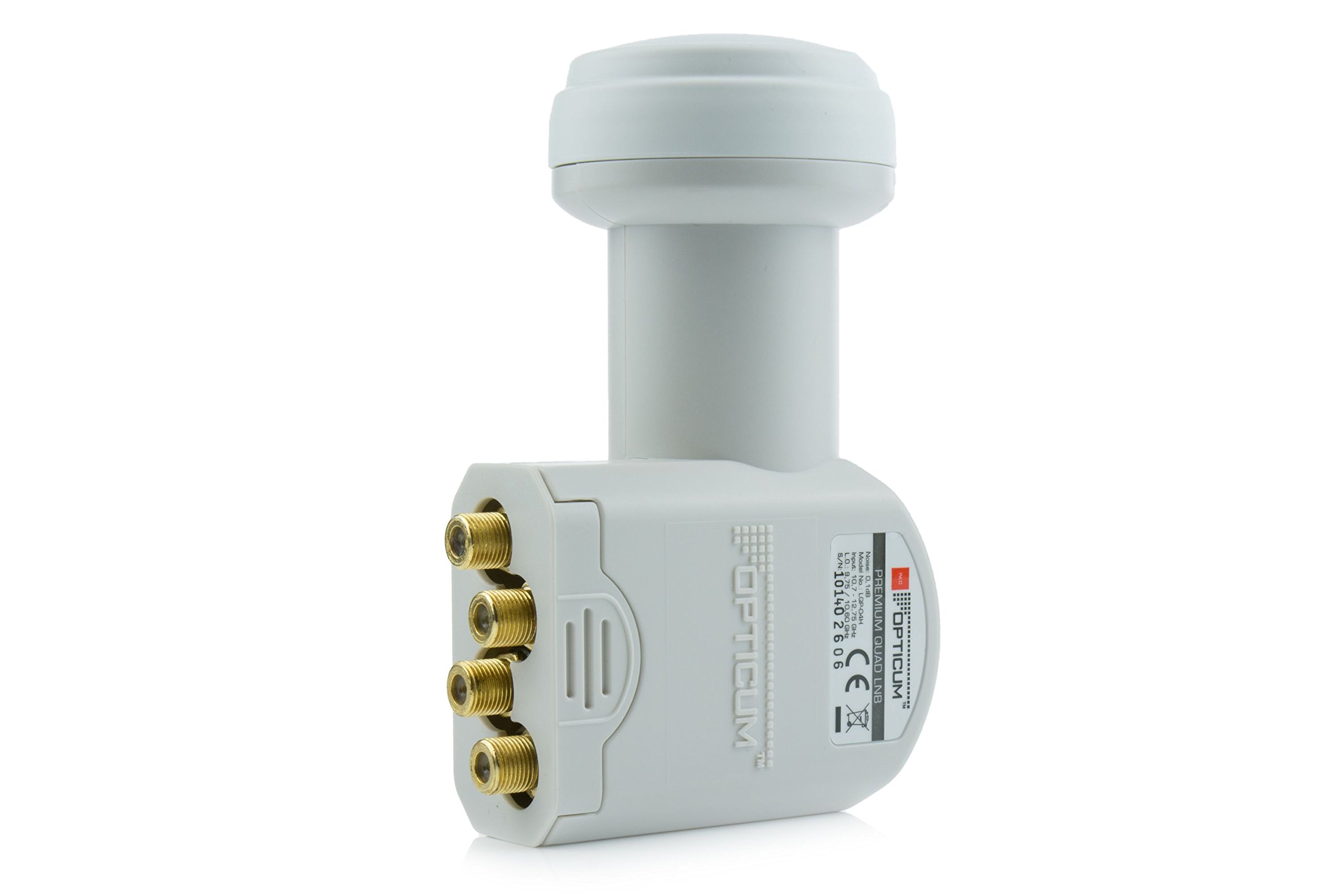 OPTICUM QA80 Parabola 80 cm con staffa LNB & Quad LNB LQP 04H - 4K HD & 3D - Parabola in acciaio resistente alle intemperie - Sistema satellitare per 4 partecipanti - antracite